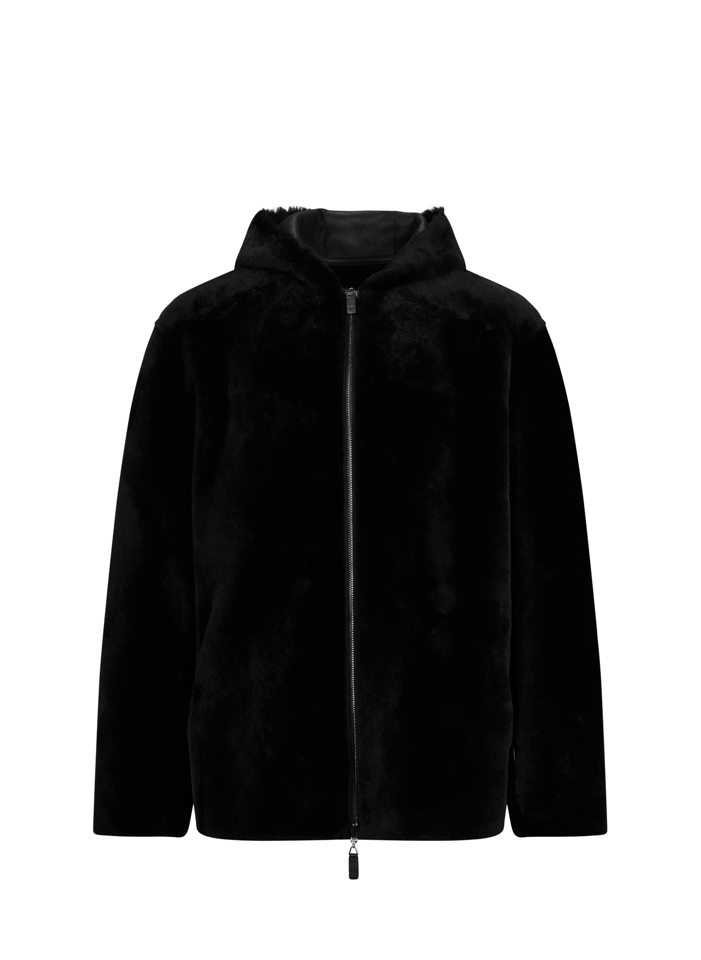 Oversized leather jacket EMPORIO ARMANI Black