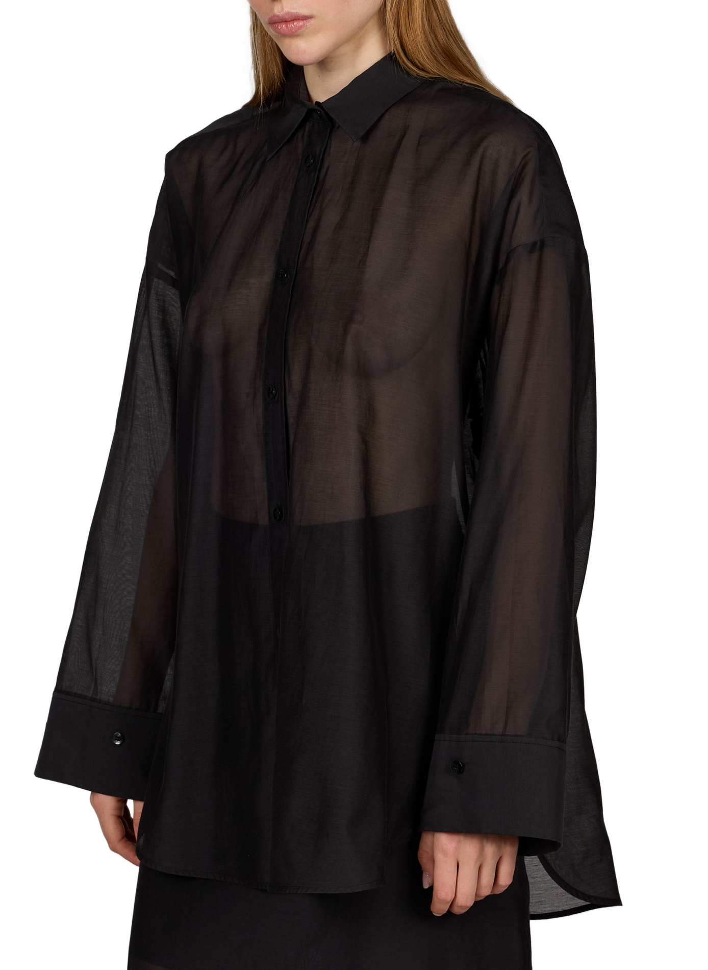Oversize Hemd von Derris aus Baumwolle und Seide BY MALENE BIRGER Schwarz