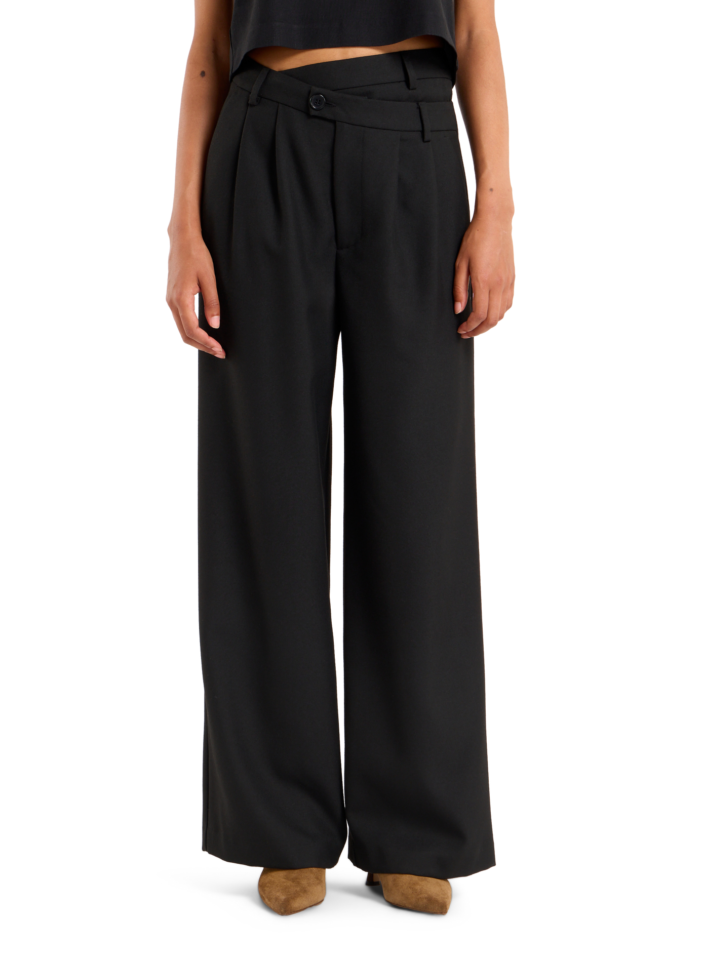 High-waisted wide-leg trousers SAISON 1865 Black
