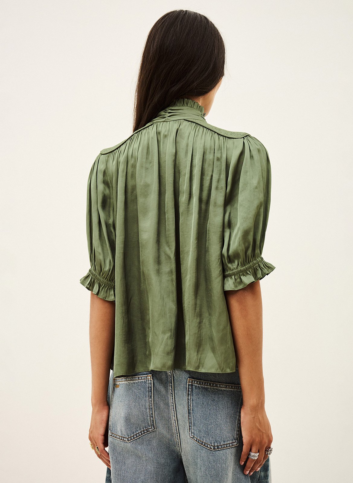 Chemise droit col montant unie camila BA&SH Kaki