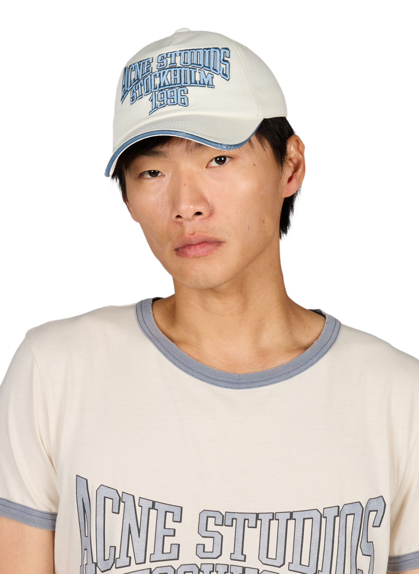 Cotton baseball cap with embroidered logo  ACNE STUDIOS White