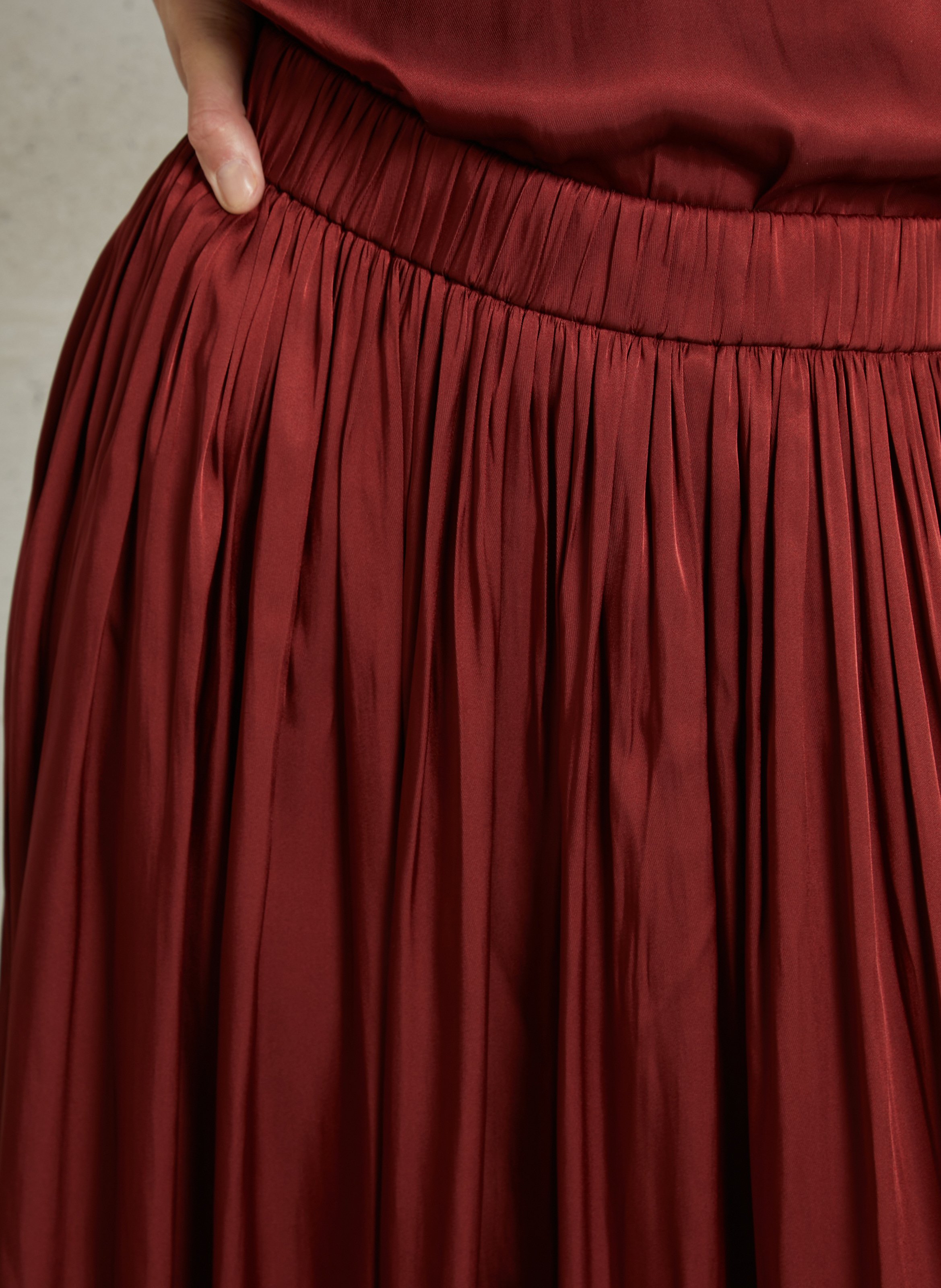 Jupe midi fluide taille haute juliana MAISON 123 Rouge