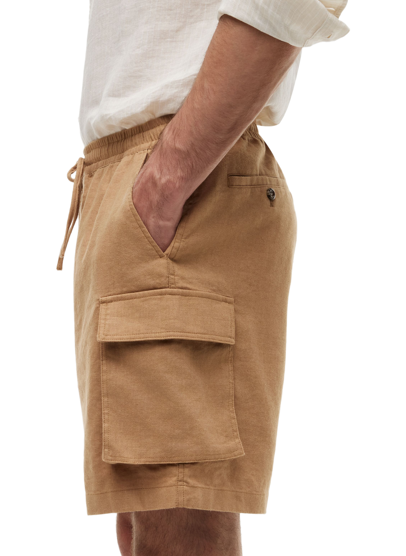 Short in blended linen TOMMY HILFIGER Brown