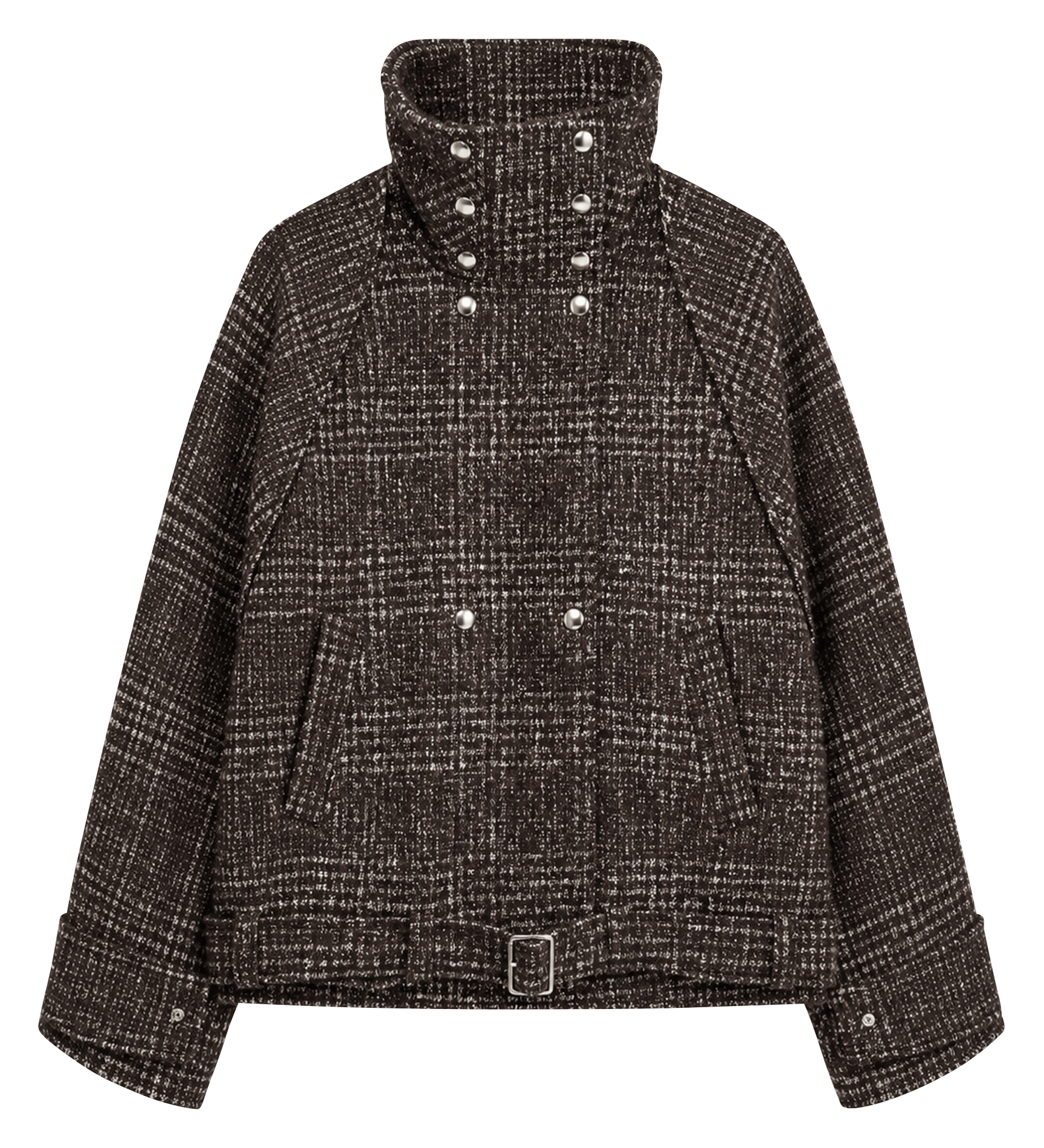 Oversized knoopjas met Inja-print IRO Bruin