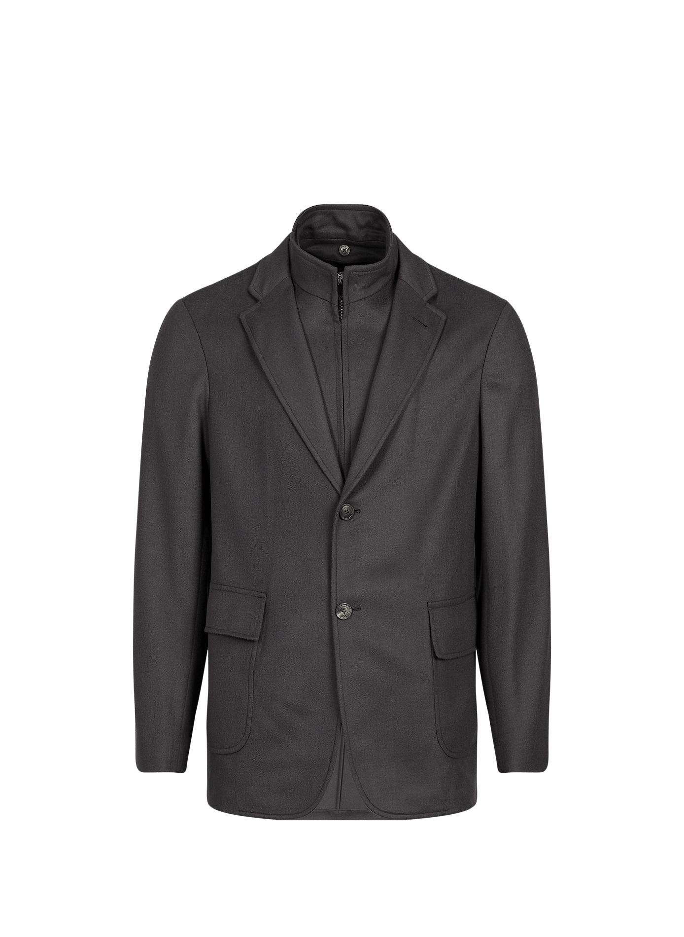 Veste légère droite en laine et cachemire EMPORIO ARMANI Gris