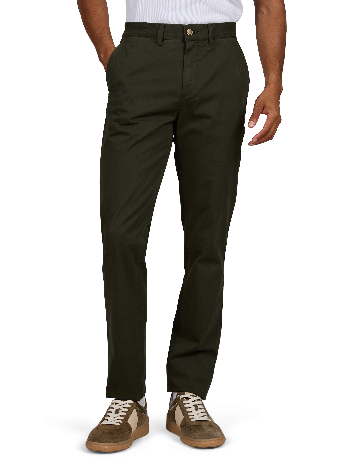 Pantalon slim en coton mélangé GANT Vert