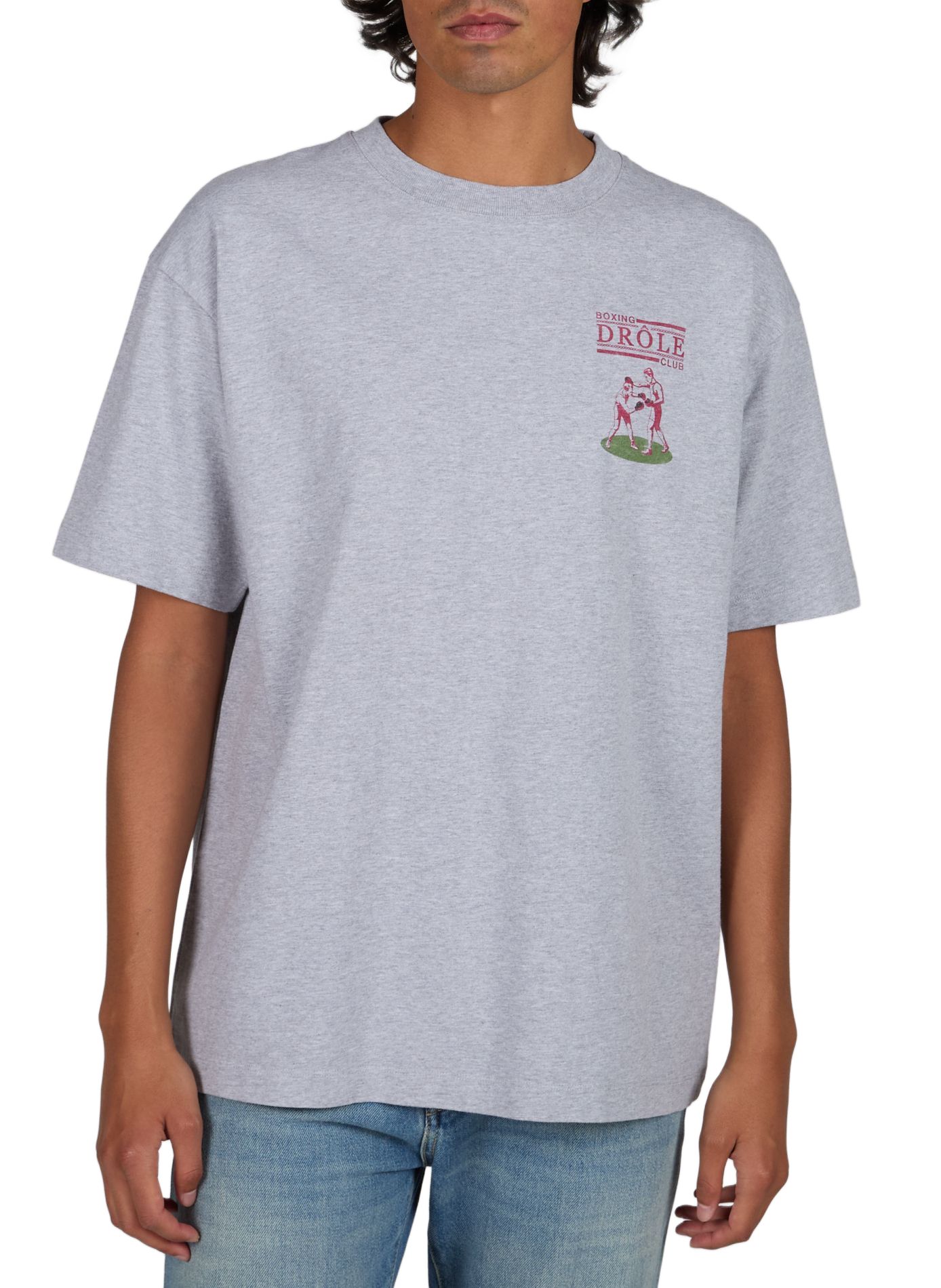 Oversize T-Shirt aus Baumwolle DROLE DE MONSIEUR Grau