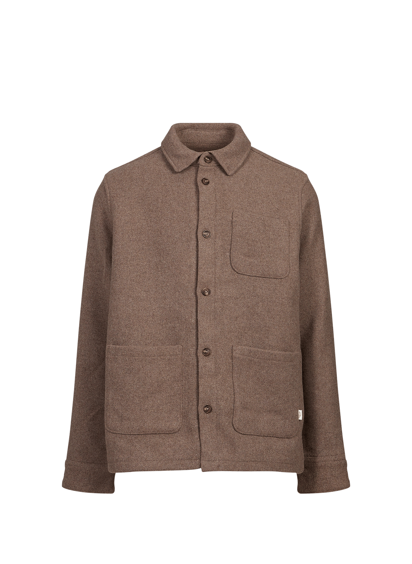 Gerade Overshirt mit klassischem Kragen aus Wollmischung. LES DEUX Braun