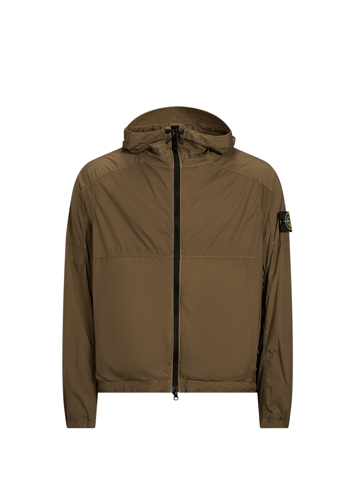 Gerade geschnittene Kapuzenjacke mit Reißverschluss STONE ISLAND Khaki