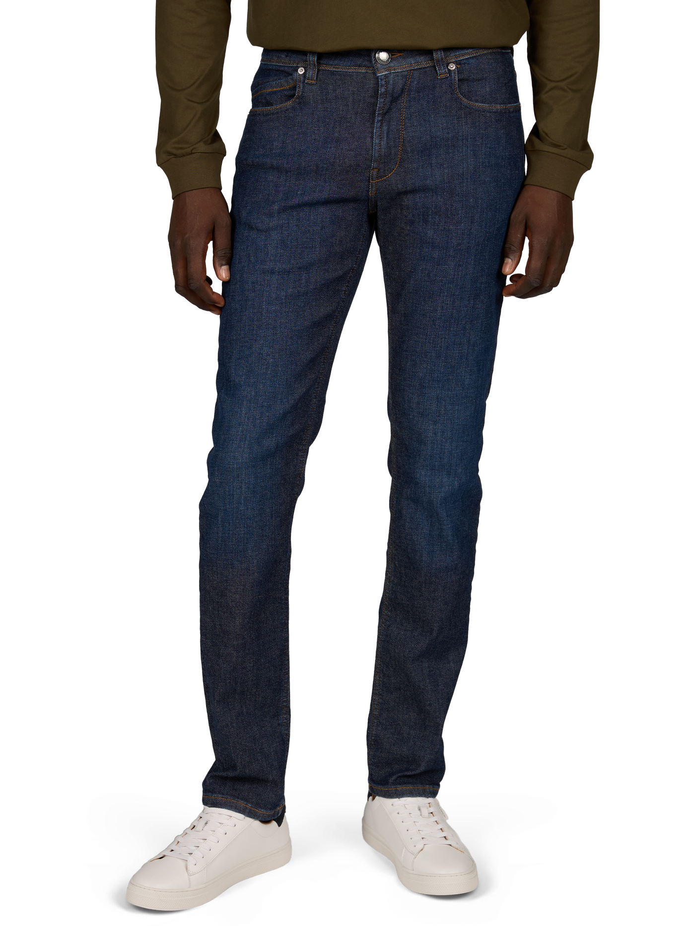 Straight leg cotton denim jeans RE HASH Blue