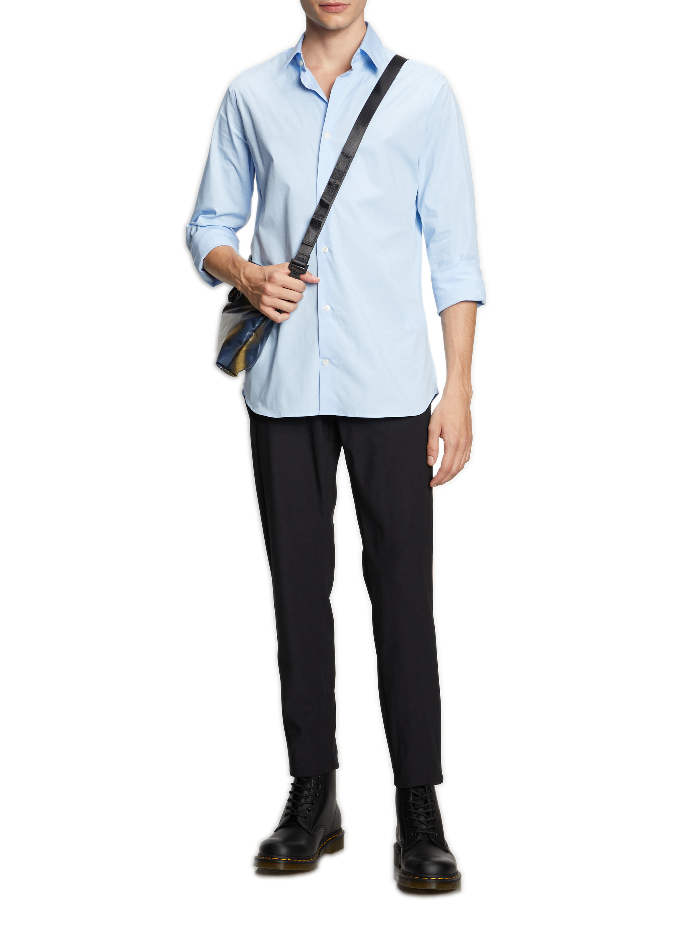Schmale Baumwollhemd AU PRINTEMPS PARIS Blau