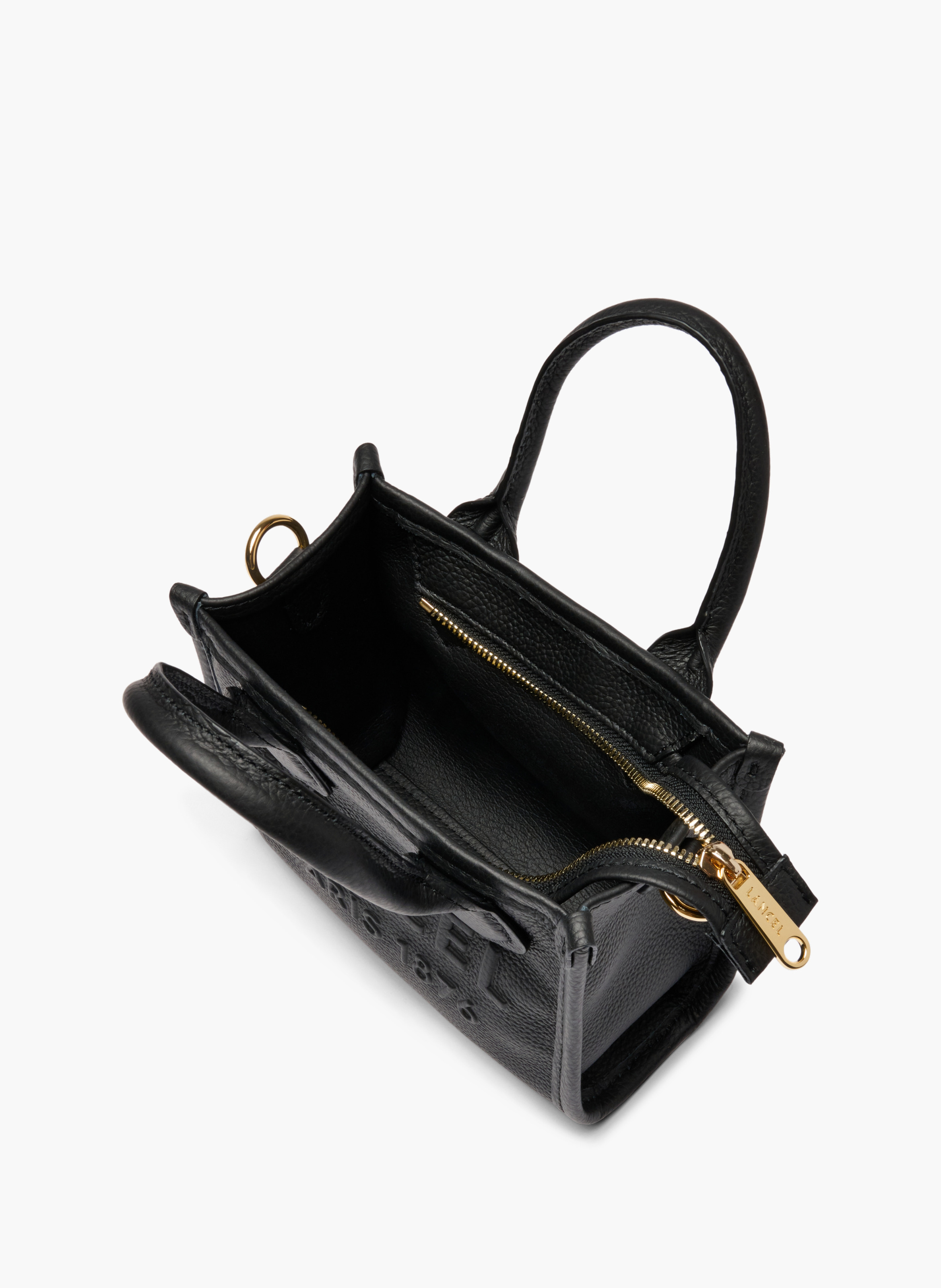 Mini sac cabas zippé double porté jour de lancel en cuir LANCEL Noir