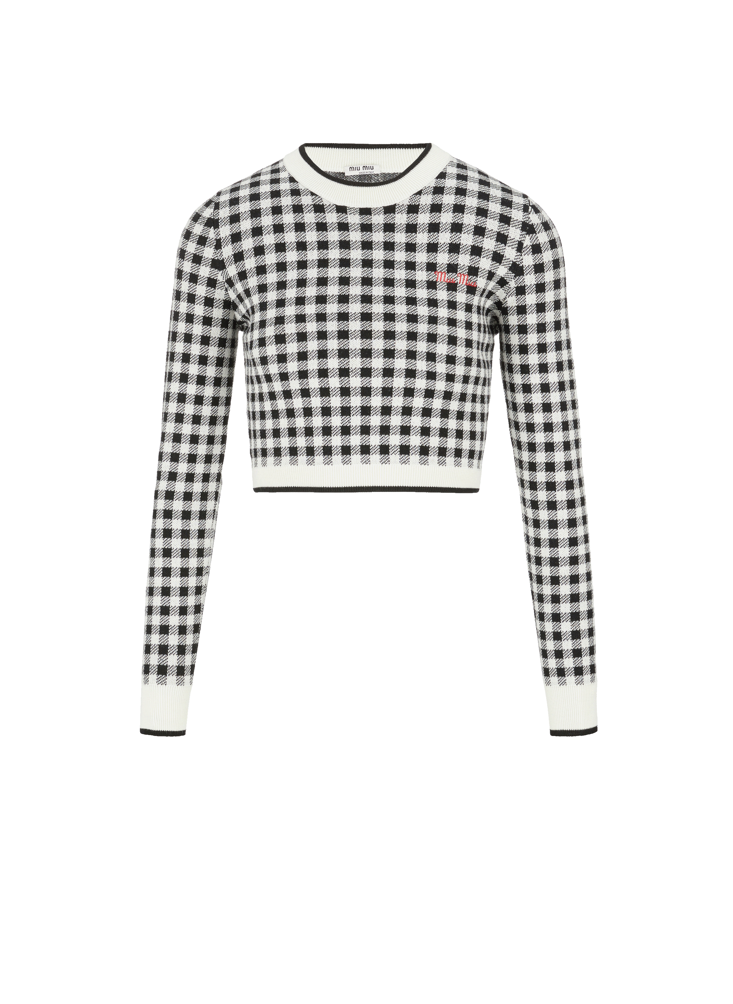 Pull à carreaux en laine