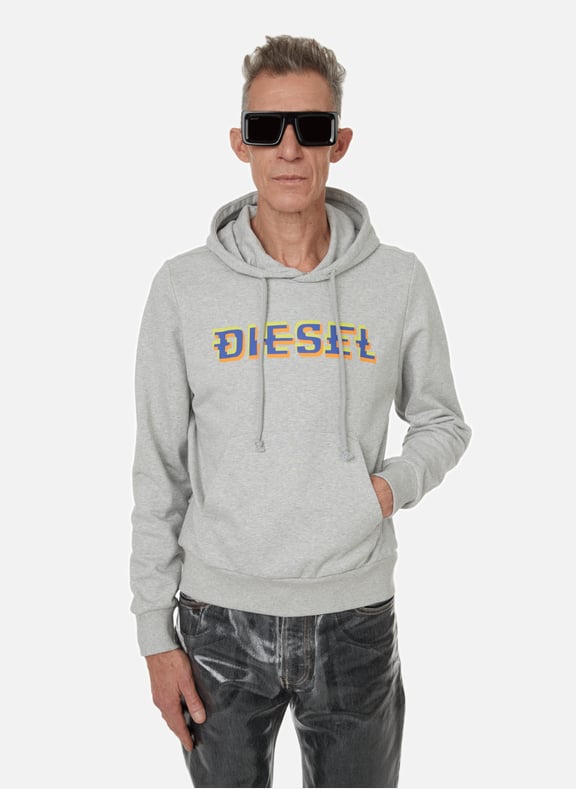 Cotton-blend logo hoodie Grey by DIESEL DIESEL Cotton-blend logo hoodie Grey