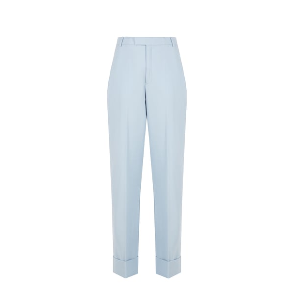 Pantalon de tailleur large en laine