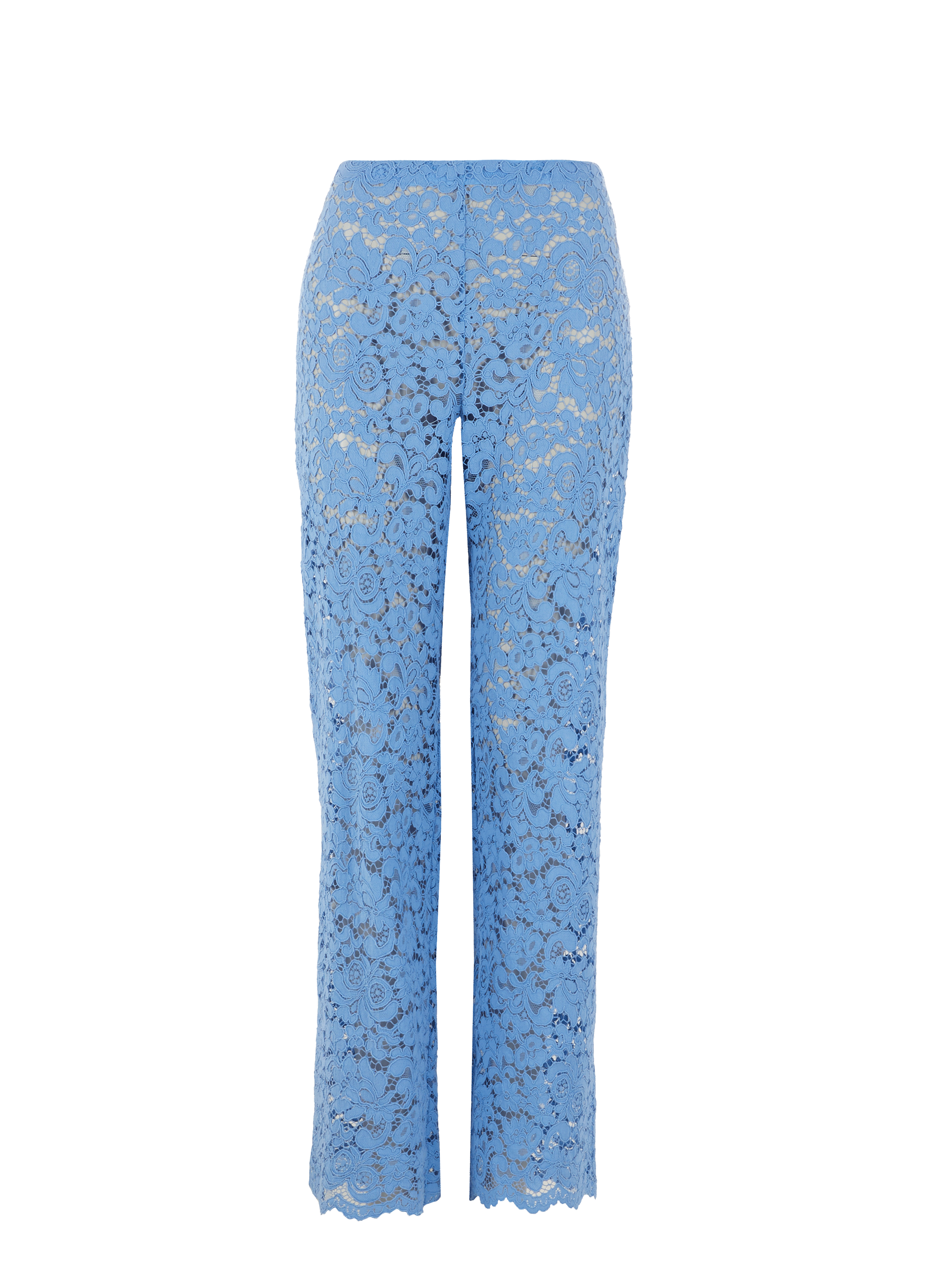 Pantalon broderie anglaise en coton mélangé
