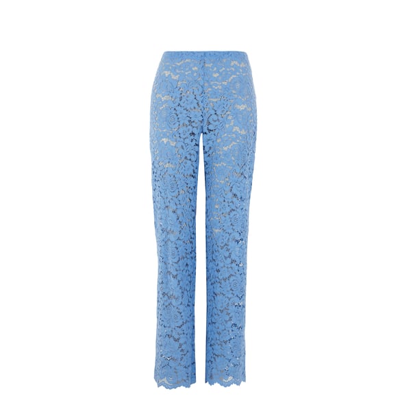 Pantalon broderie anglaise en coton mélangé