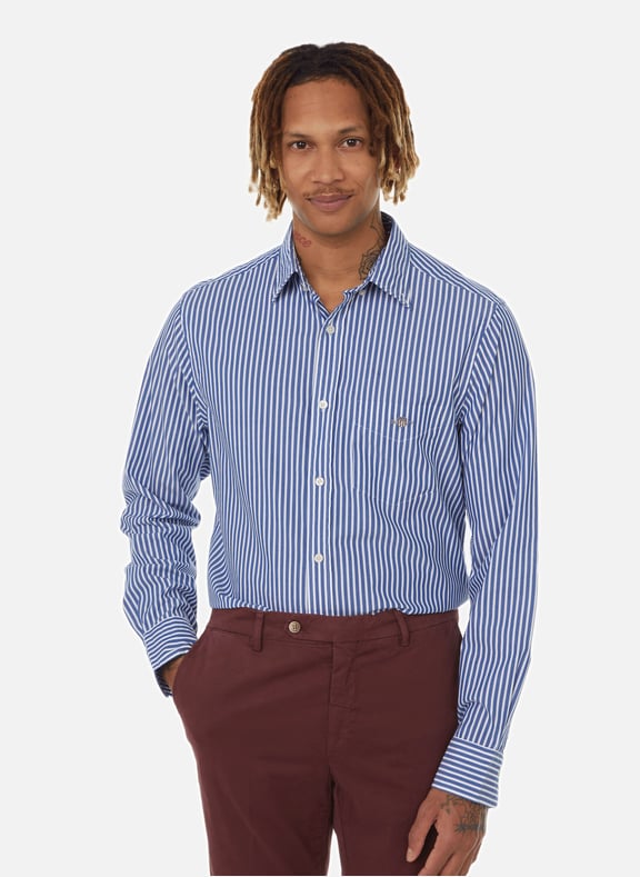 Striped cotton shirt Blue by GANT GANT Striped cotton shirt Blue