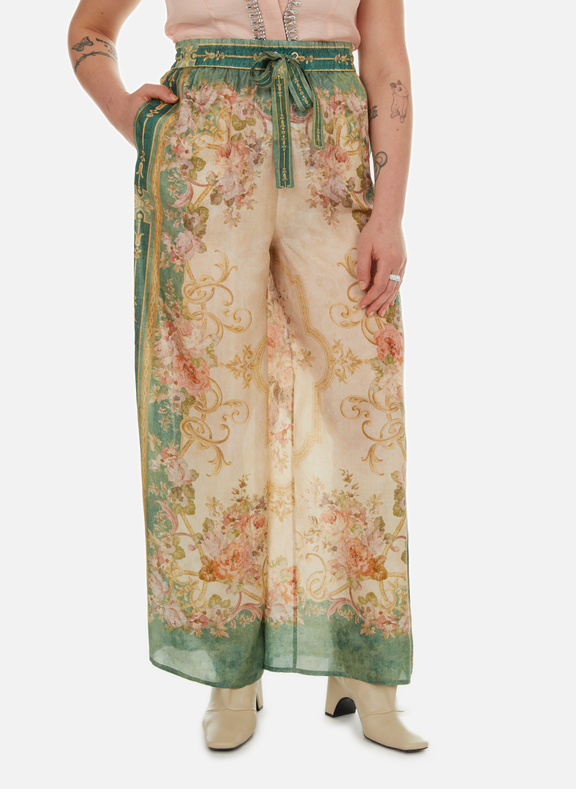 ZIMMERMANN Pantalon à motif en soie  Multicolore