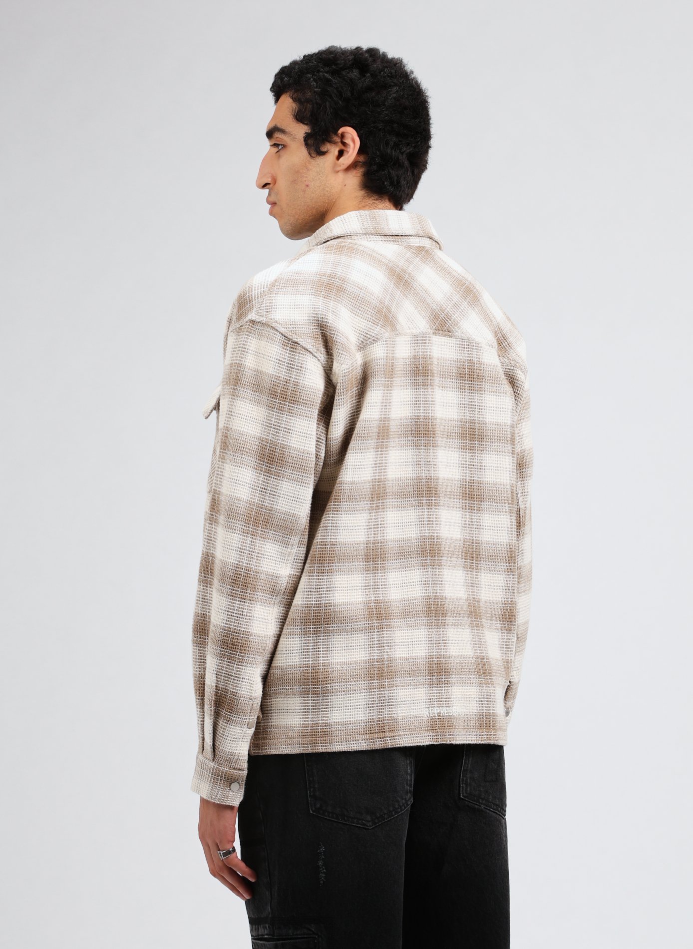 Flannel Waffle Overshirt REPRESENT Brown