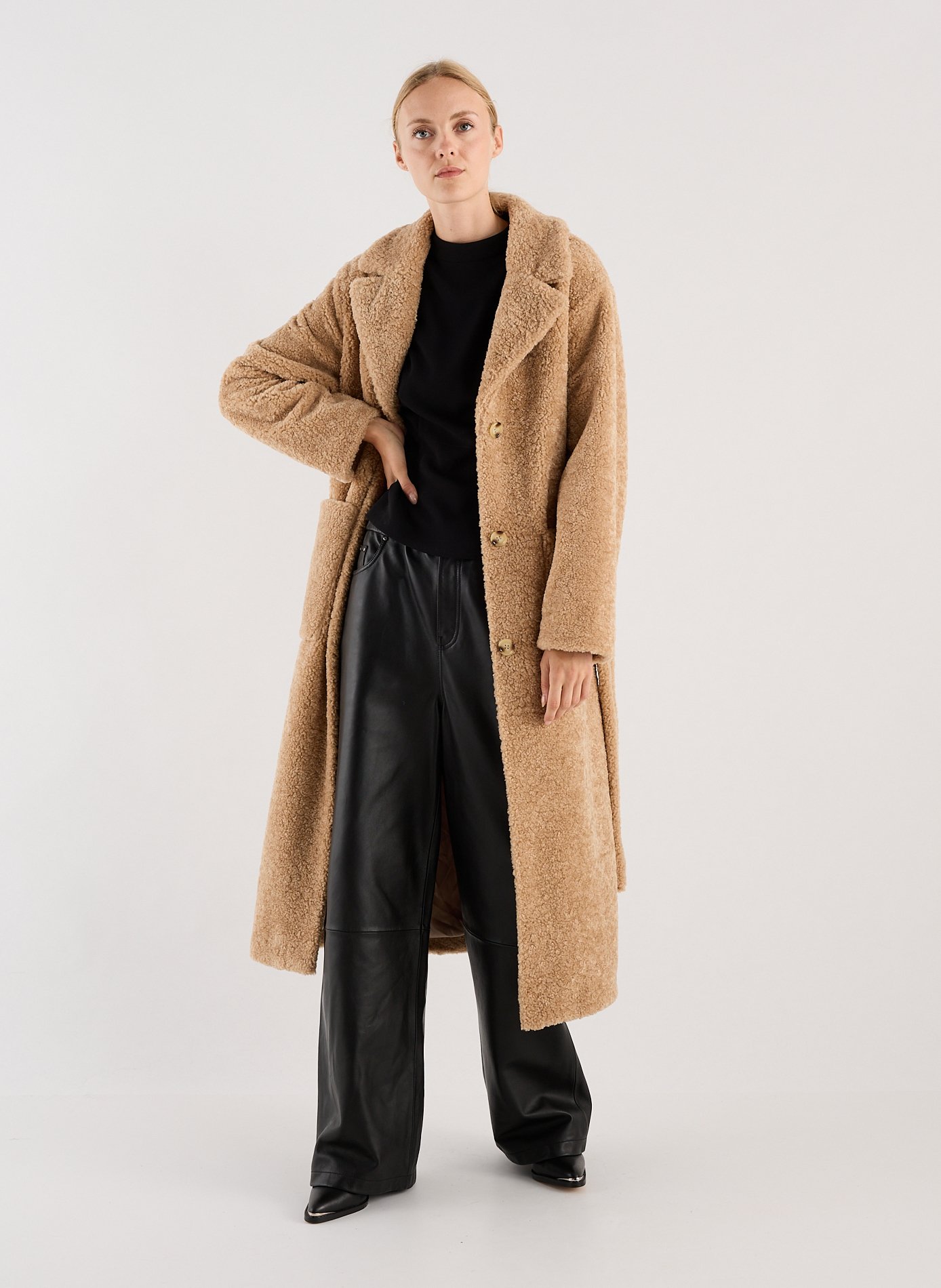 Manteau mi-long col tailleur SAISON 1865 Beige