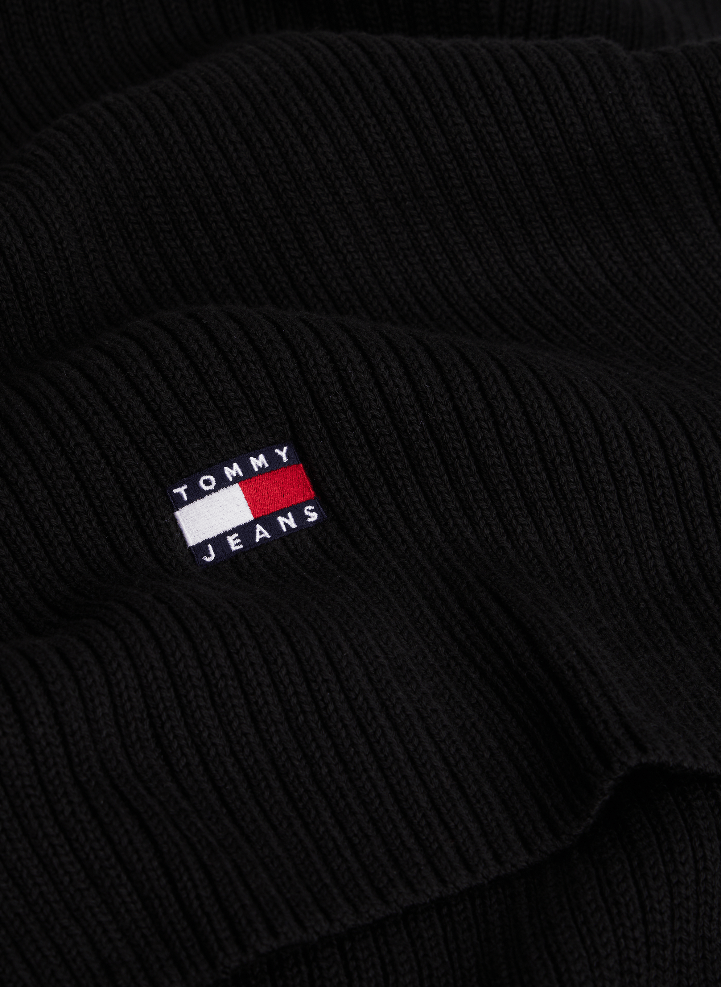 Heritage Ribbed Logo Scarf TOMMY HILFIGER Black