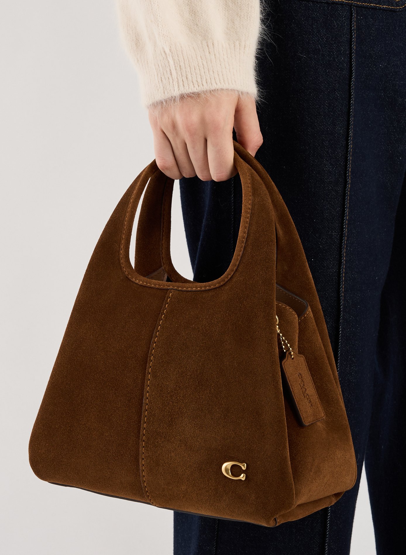 Sac à main en cuir Lana COACH Marron