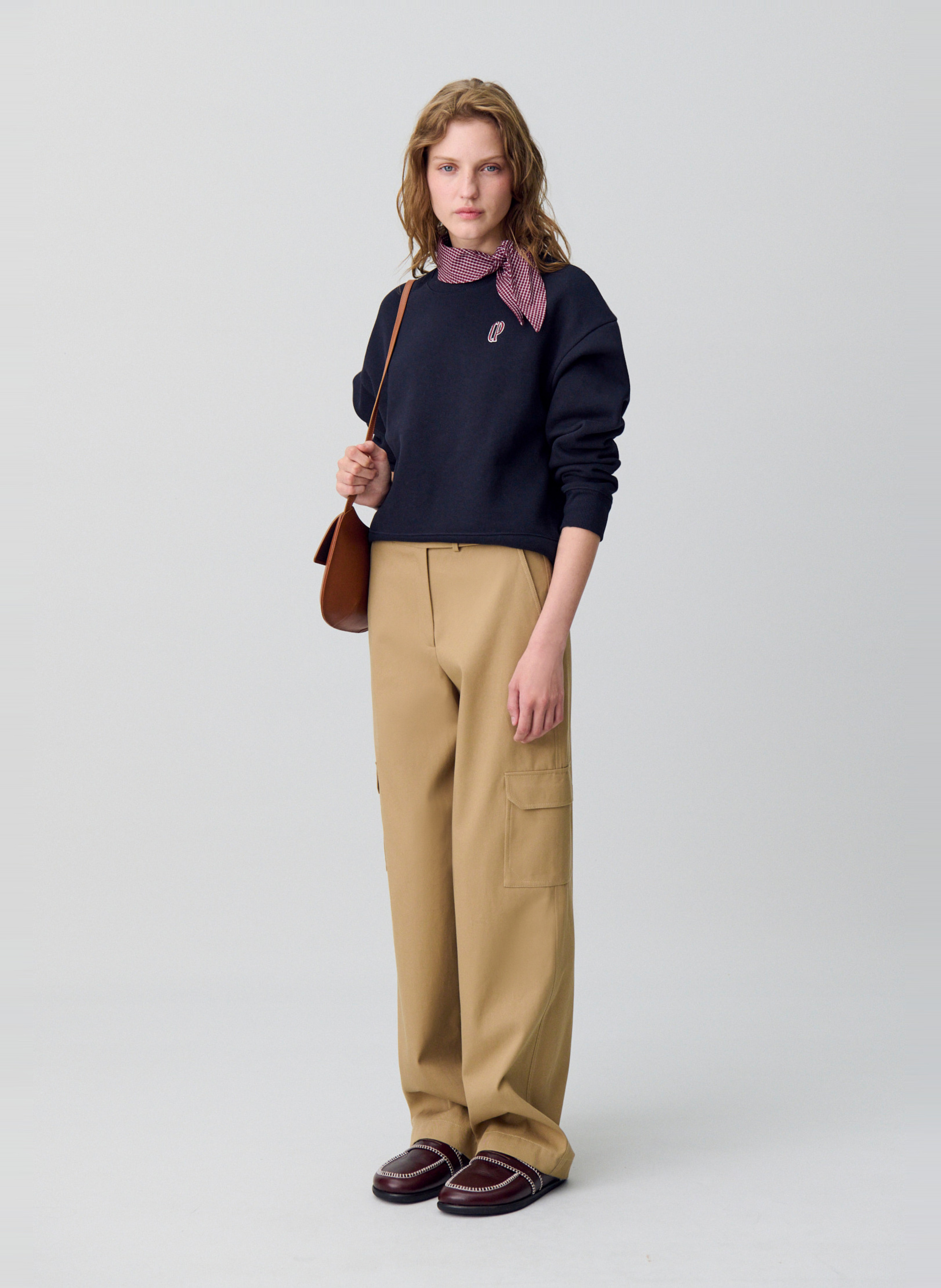 Sweat col rond en coton mélangé CLAUDIE PIERLOT Bleu