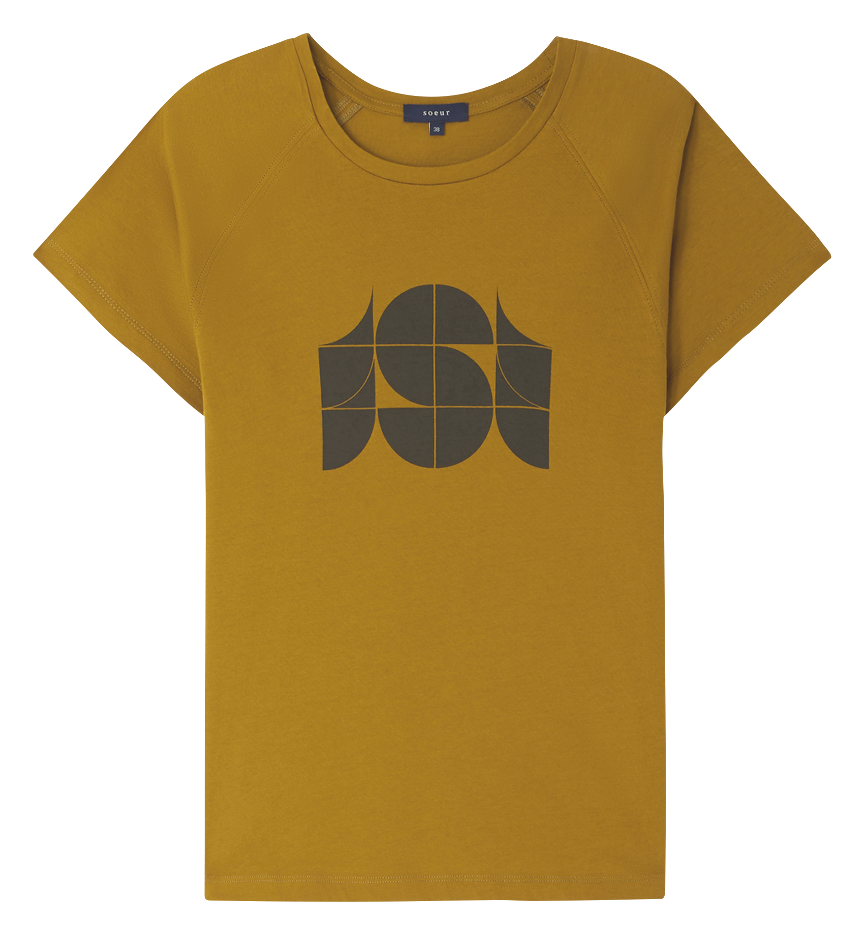 Tee-shirt sérigraphié en coton val SOEUR Marron