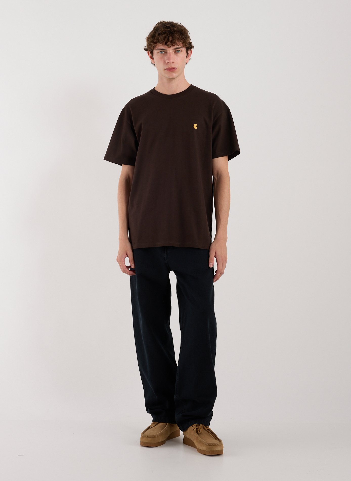 Straight-fit cotton T-shirt CARHARTT WIP Brown