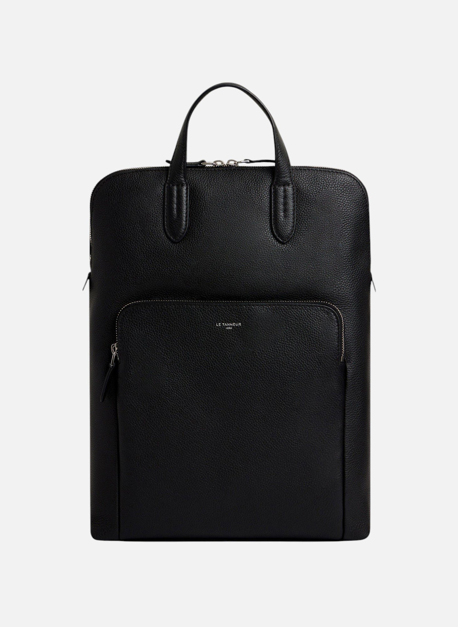 Sac à dos zippé business sophie en cuir grainé LE TANNEUR Noir
