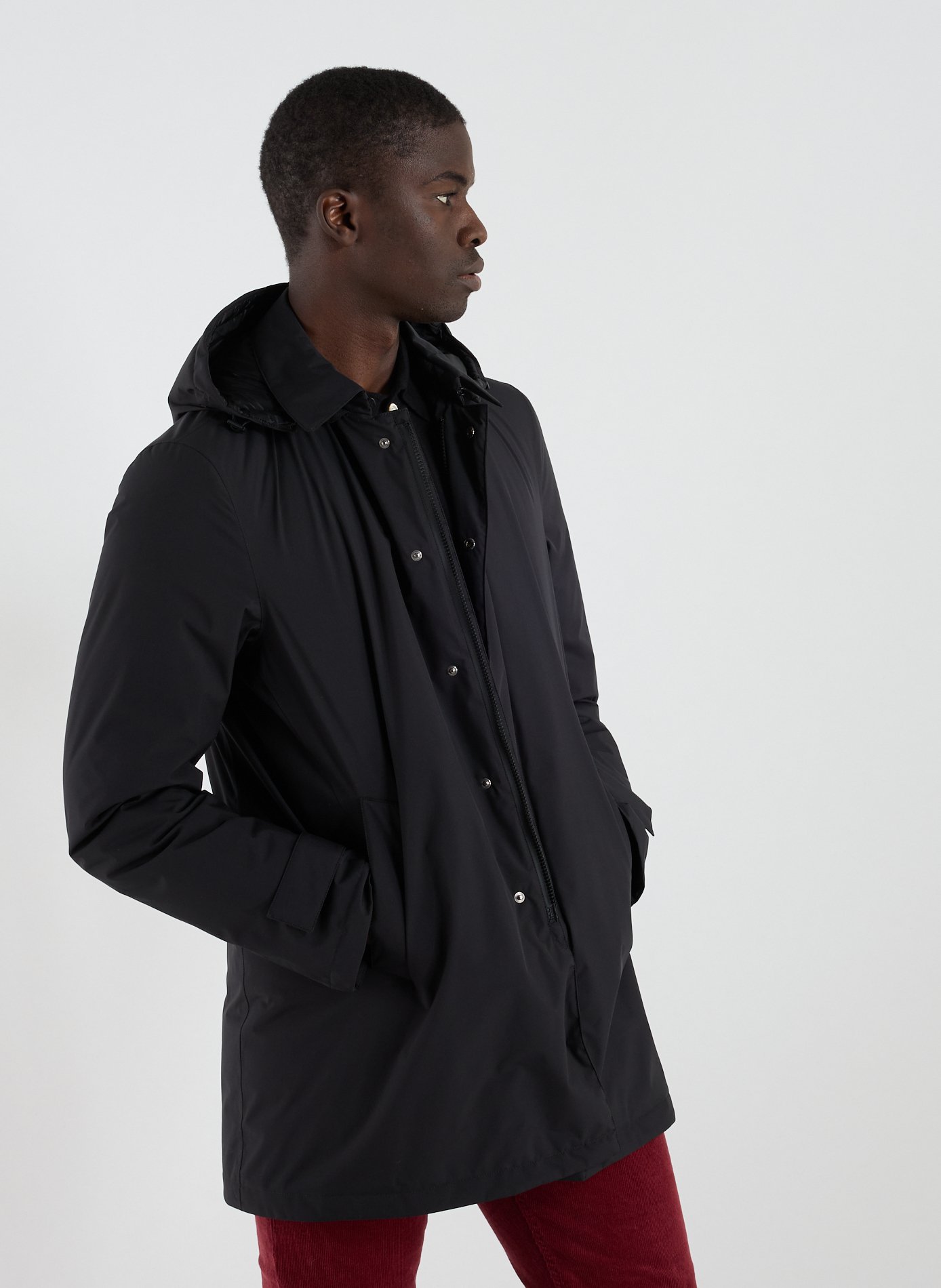 HERNO Parka unie à capuche Gris