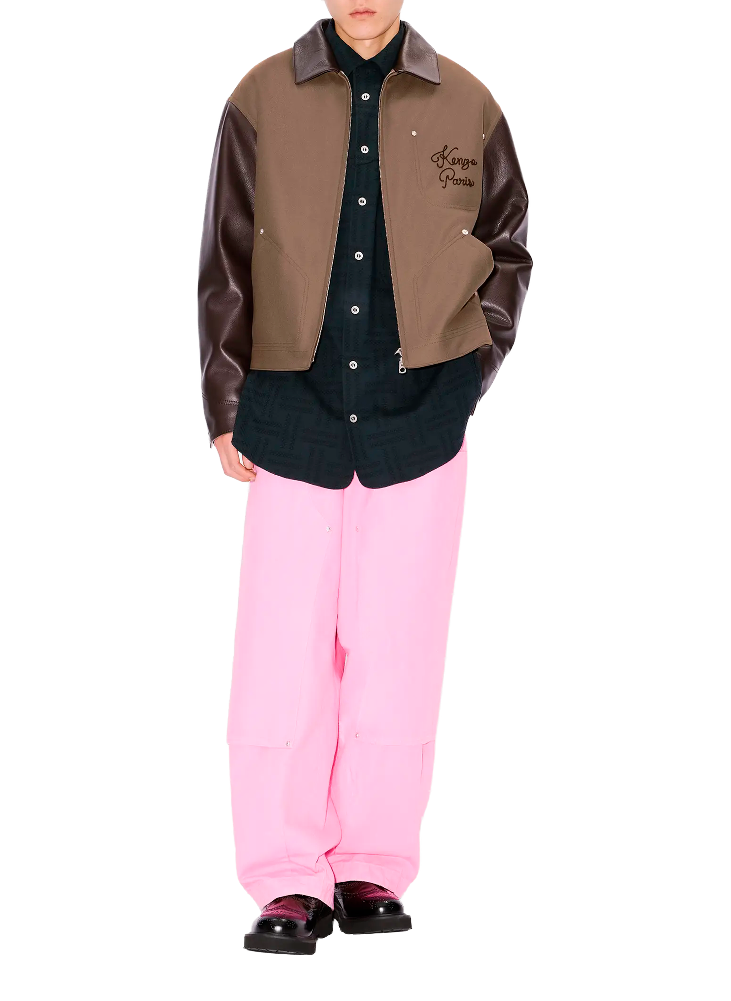 Straight jacket with logo KENZO Brown