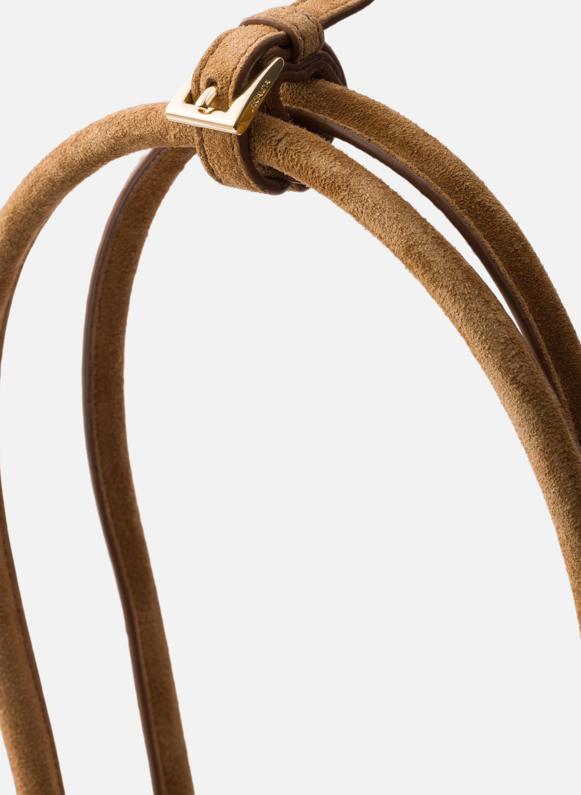 Grand sac à main prada bonnie en veau velours PRADA Marron