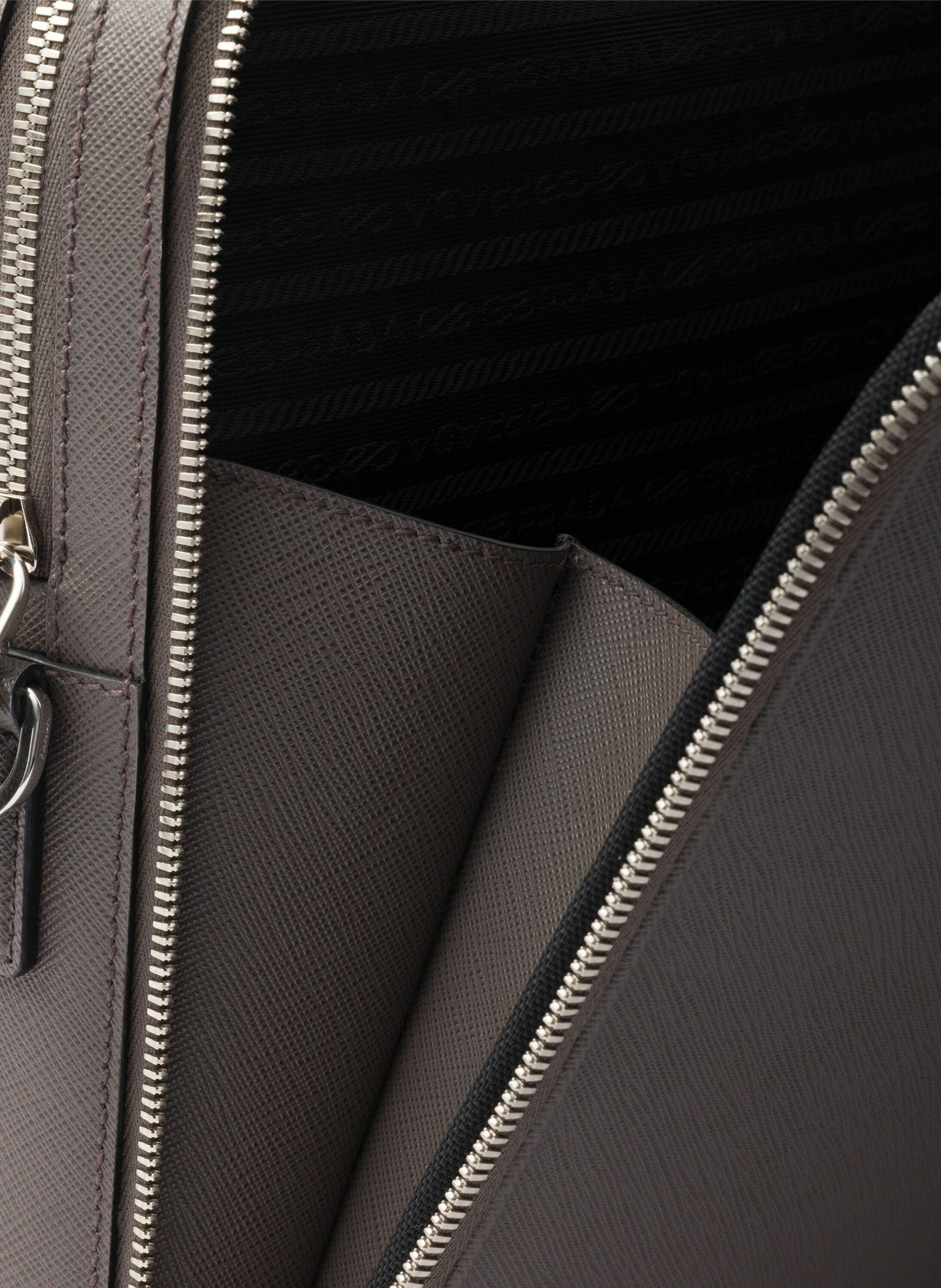 Mallette en cuir saffiano PRADA Gris