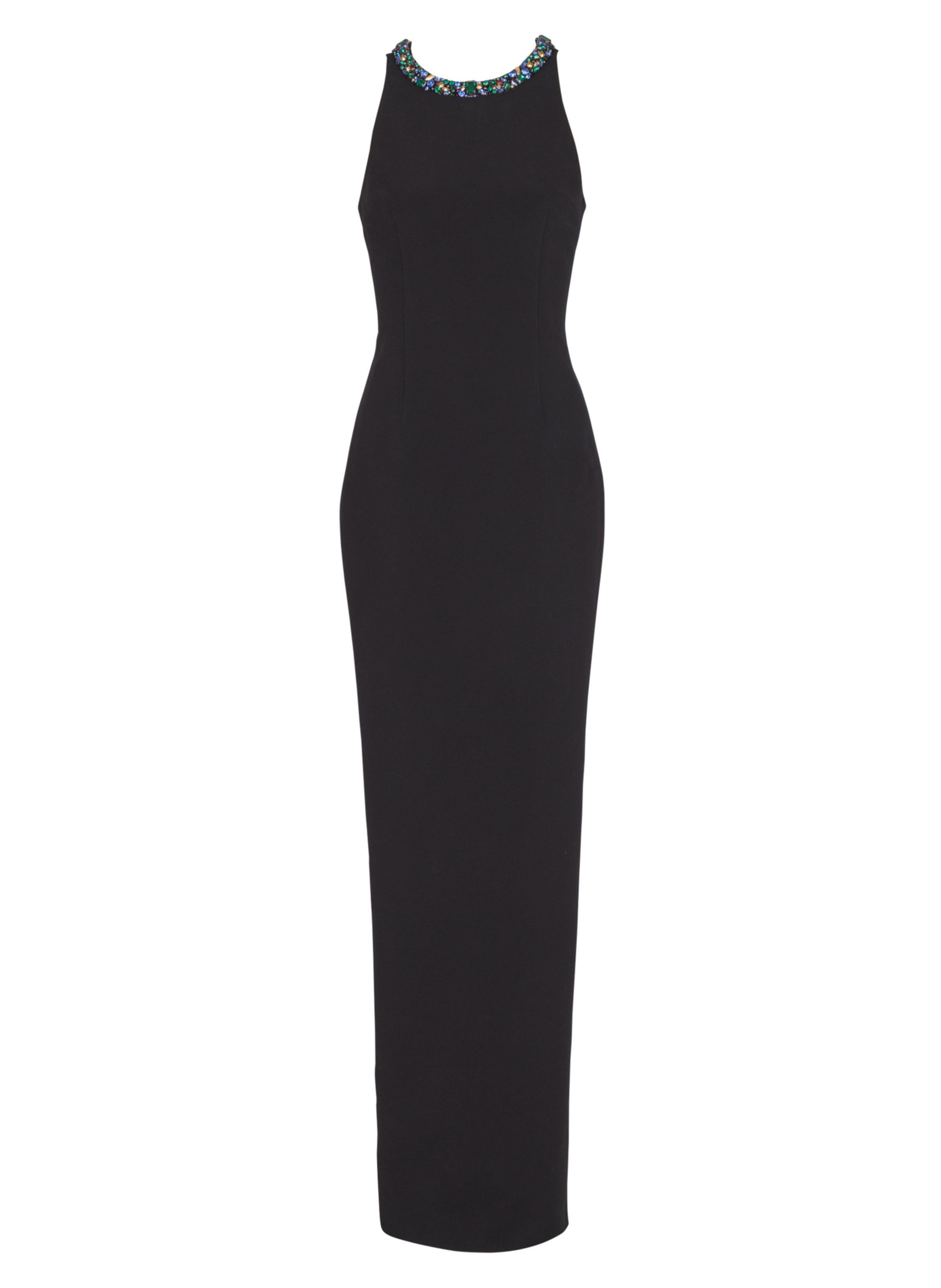 Robe longue brodée sans manche en velours BALMAIN Noir