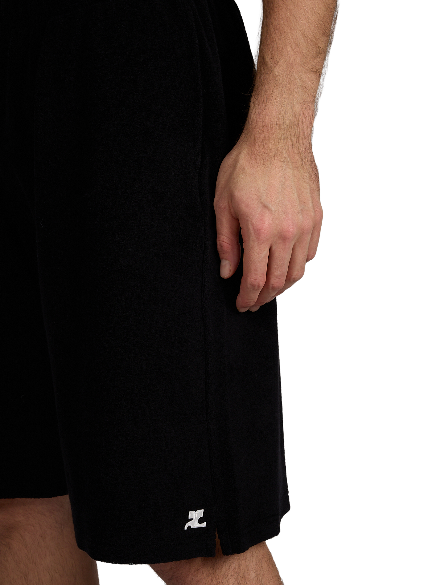 Short de bain AC en coton éponge COURRÈGES Noir