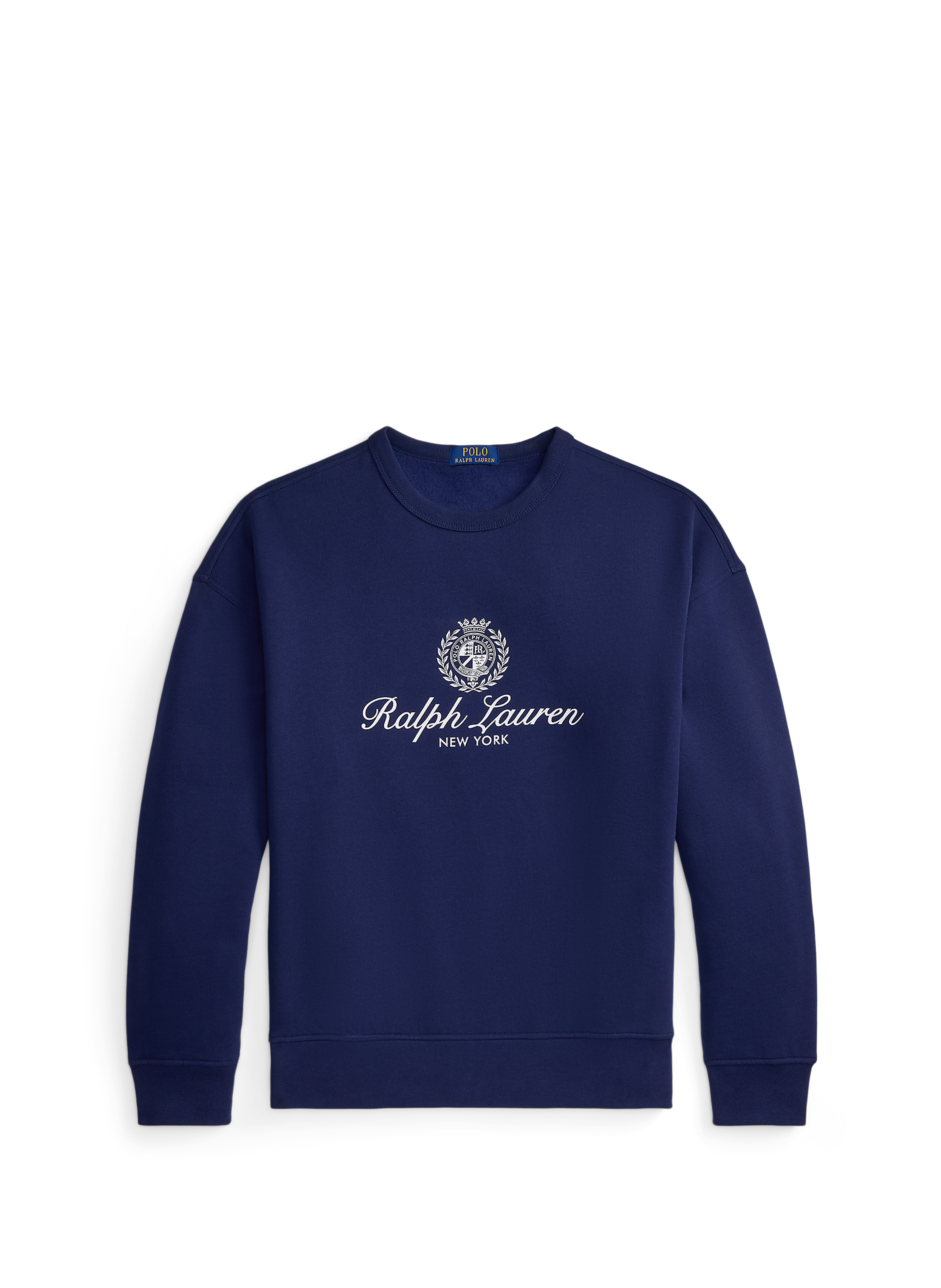 Sweat à logo col rond en coton mélangé POLO RALPH LAUREN Blue
