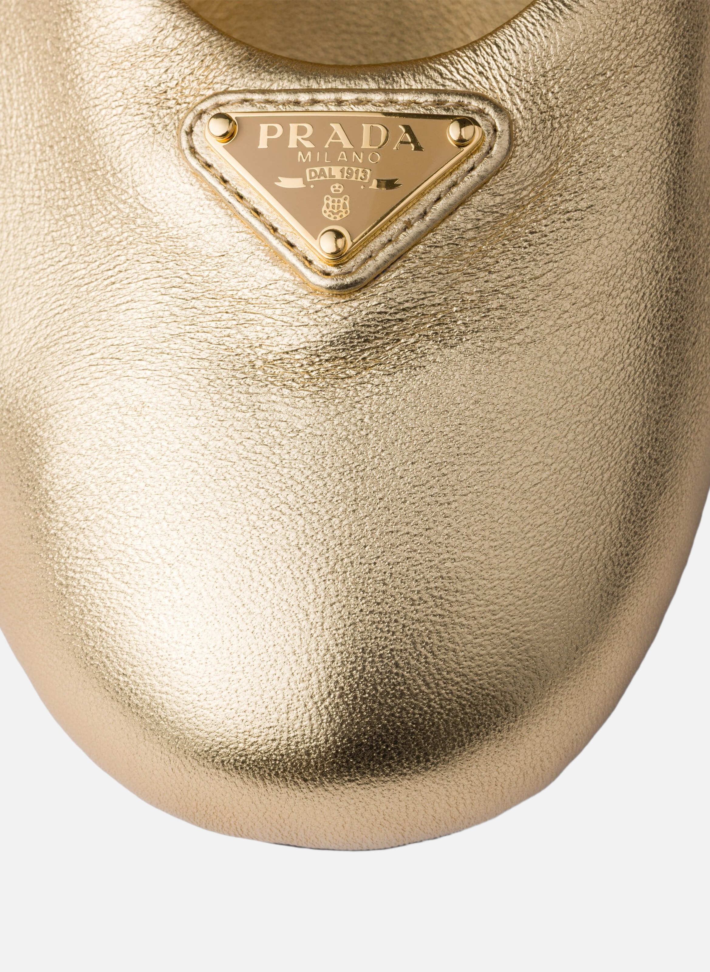 Ballerines en cuir nappa mordoré PRADA Argent