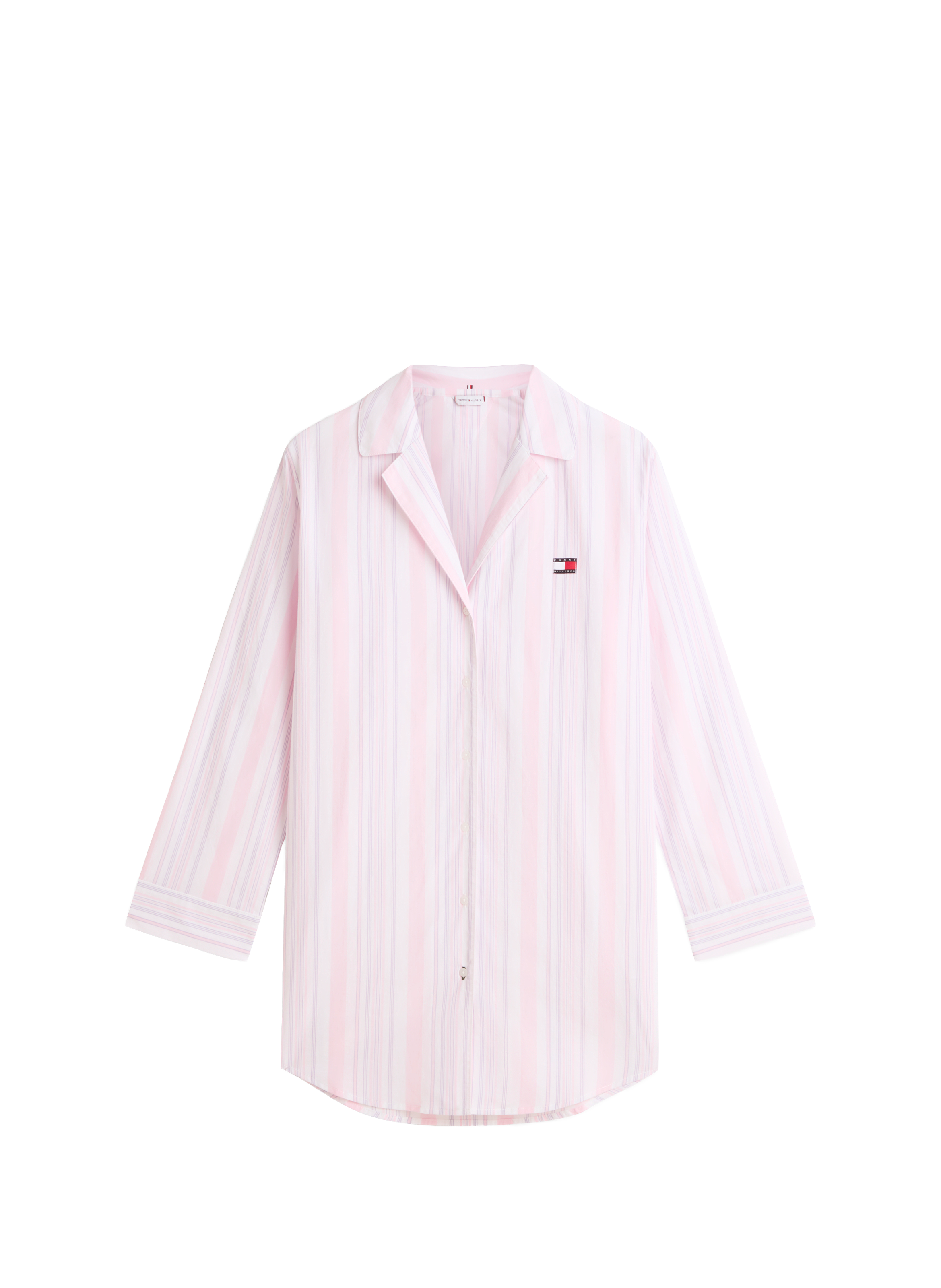 Robe chemise de nuit rayée en coton TOMMY HILFIGER Rose