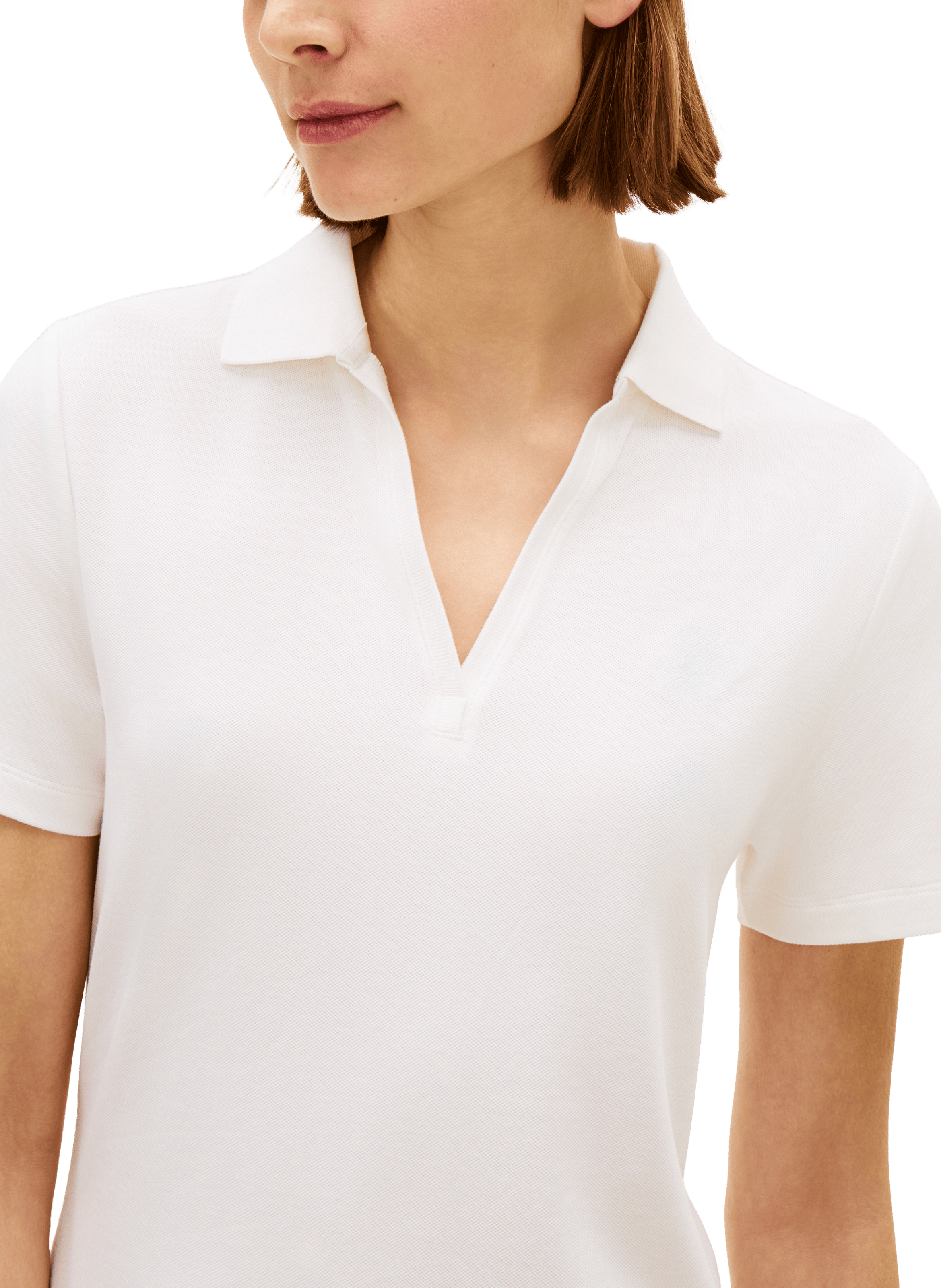 Short polo dress in blended cotton TOMMY HILFIGER White