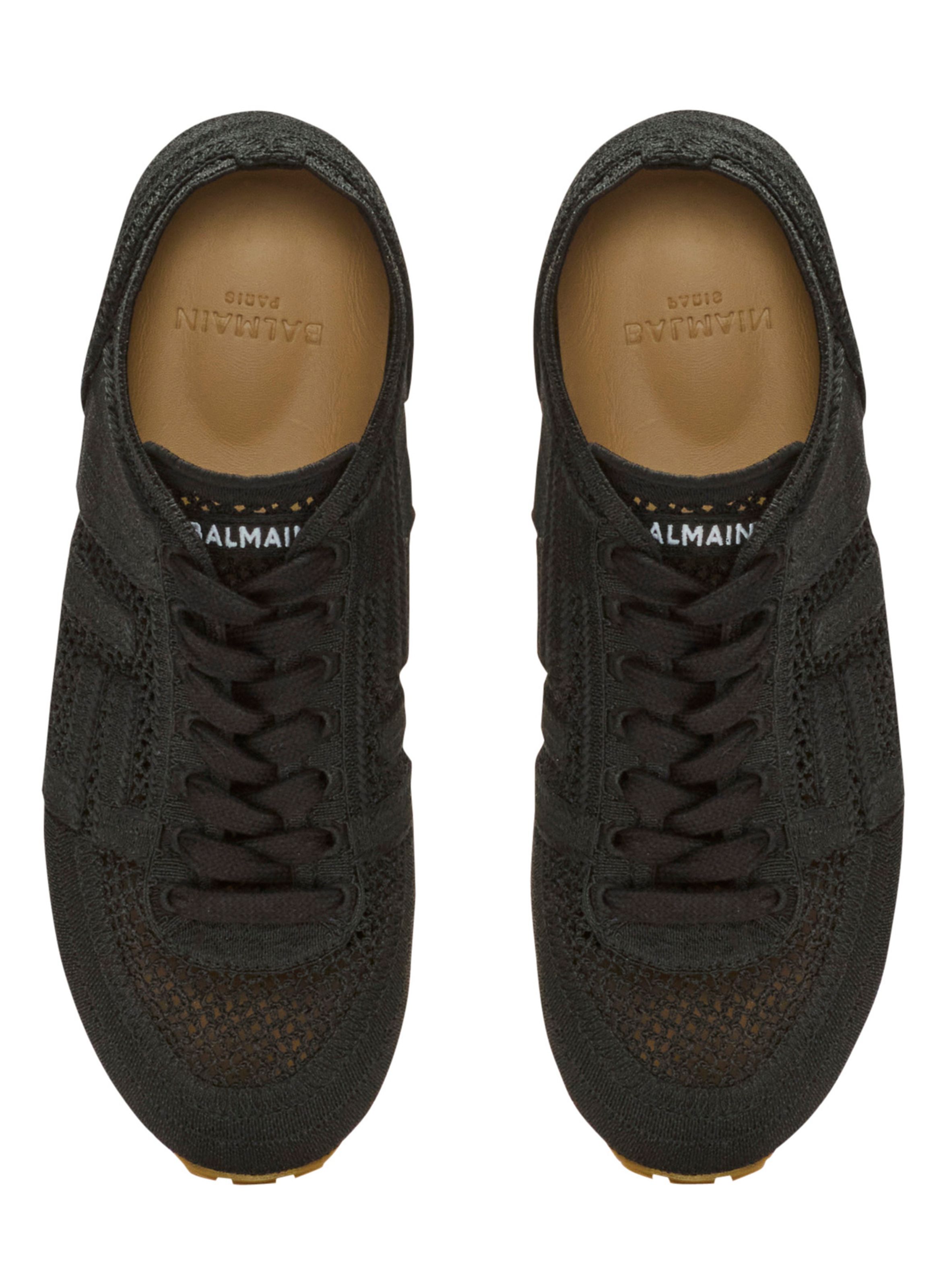 Baskets racer 45 en macramé BALMAIN Noir