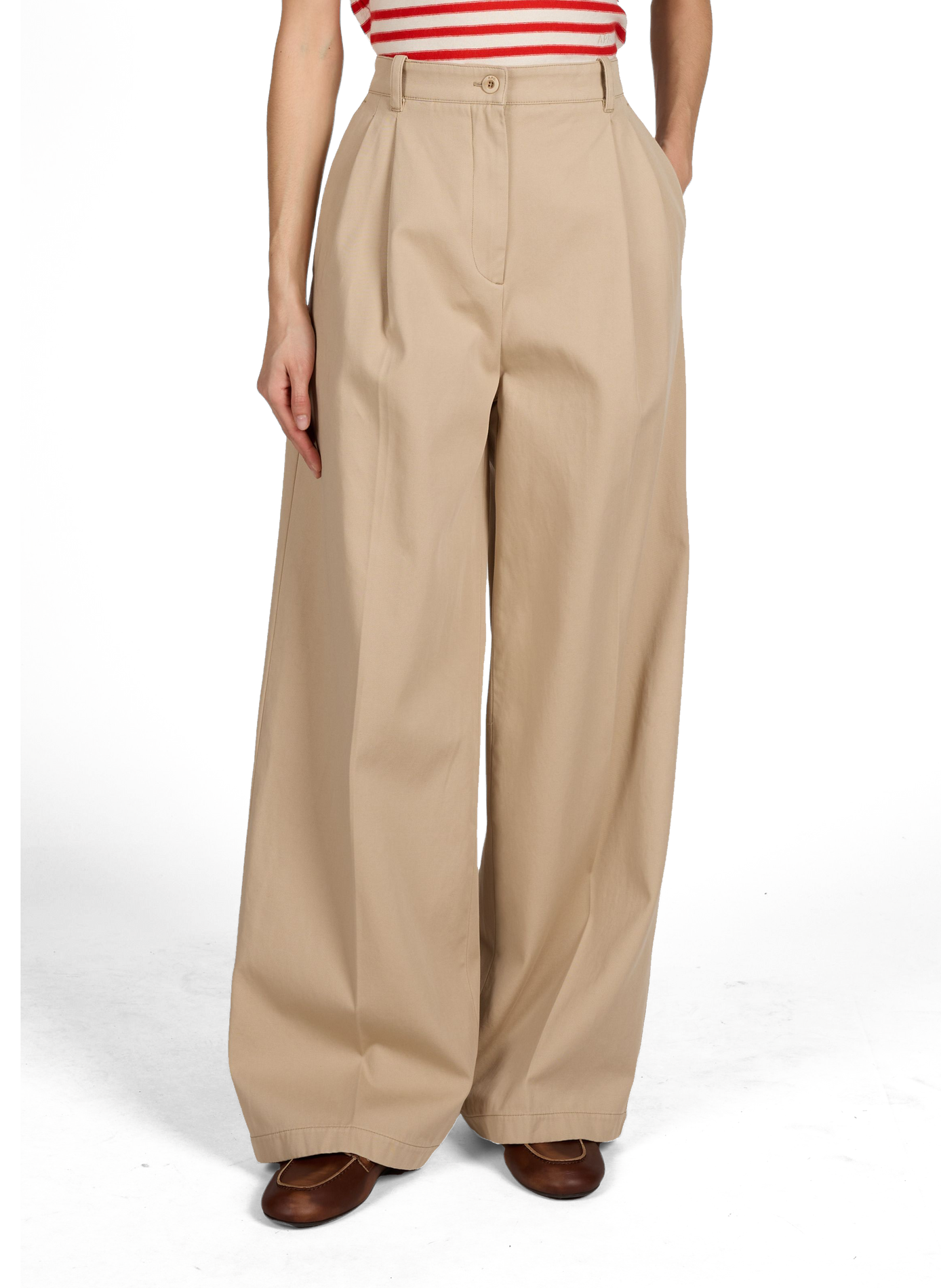 Loose cotton trousers A.P.C. Beige