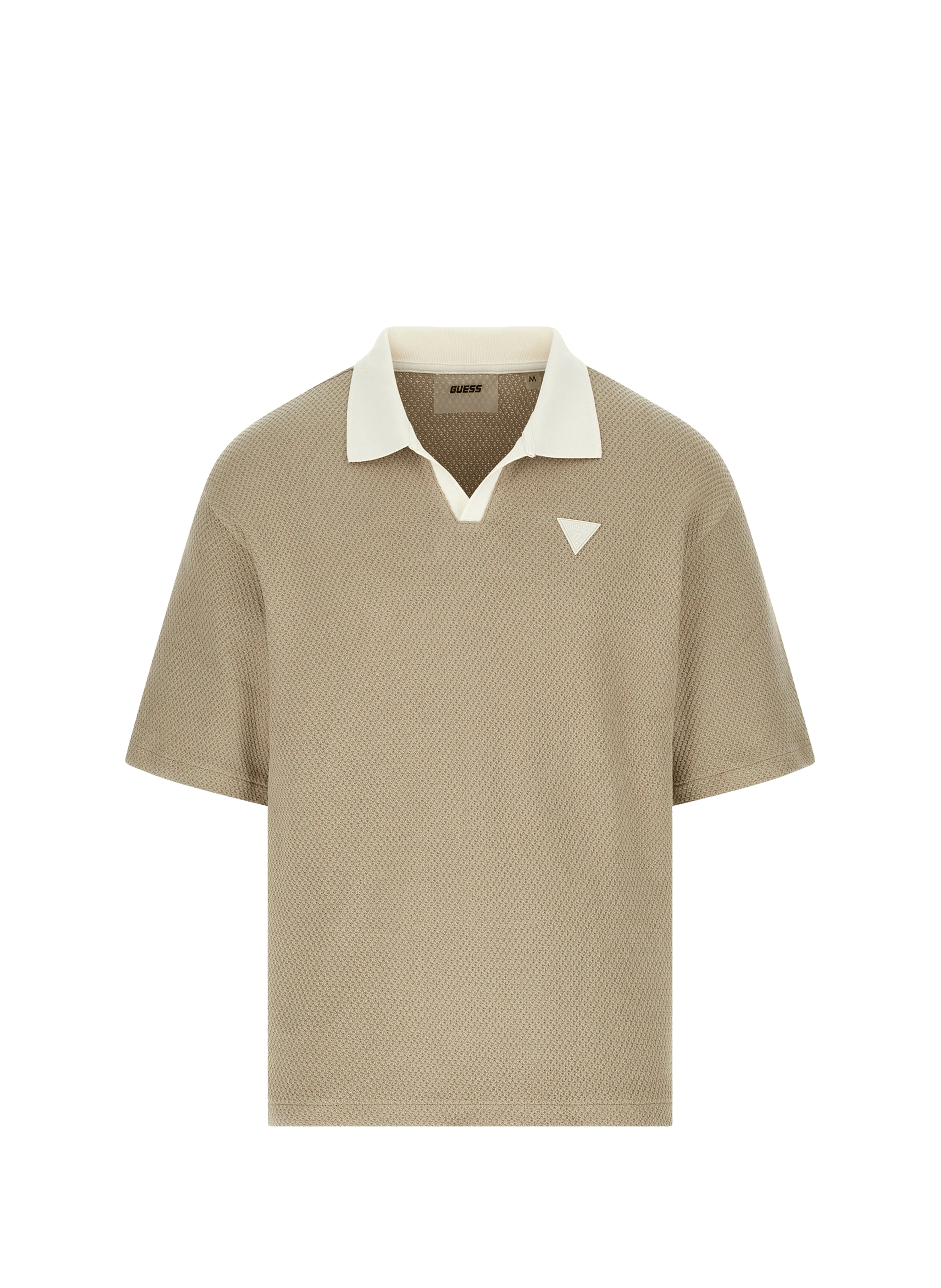 Polo with triangle logo in cotton GUESS Beige