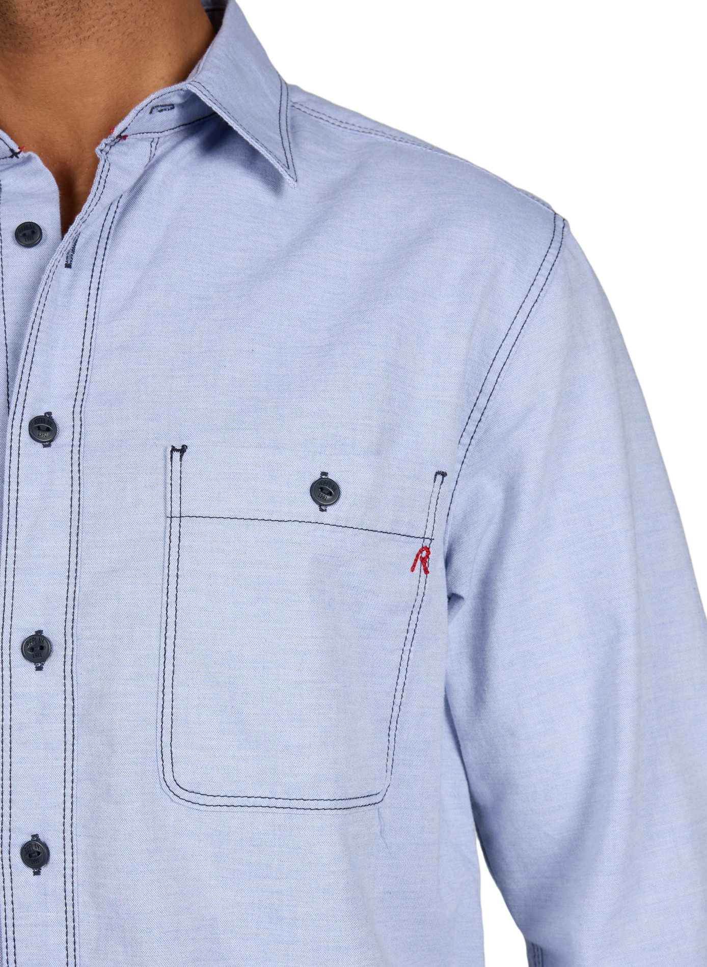 Classic cotton shirt REPLAY Blue