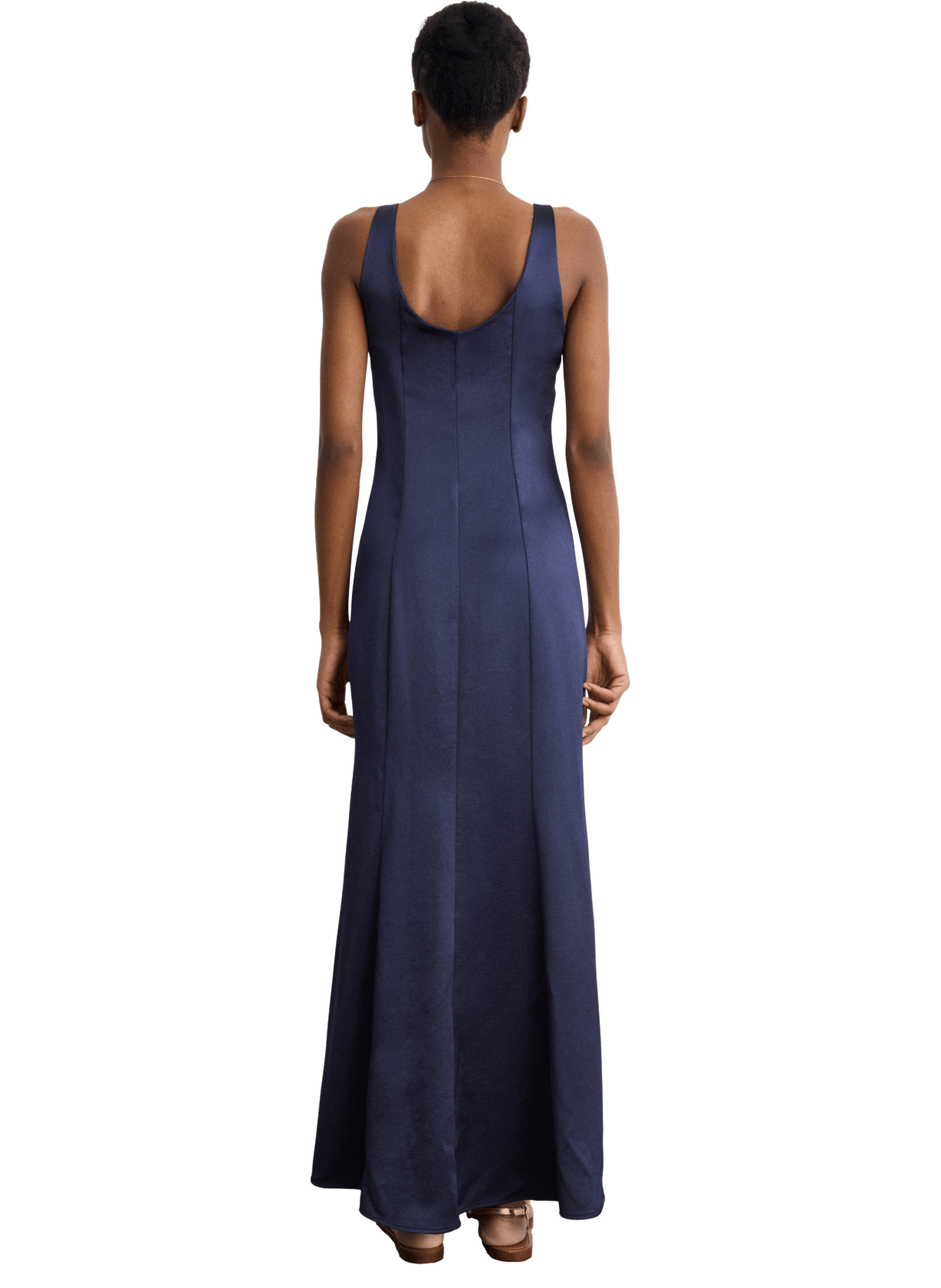 Robe longue à fines bretelles - anne PABLO Bleu