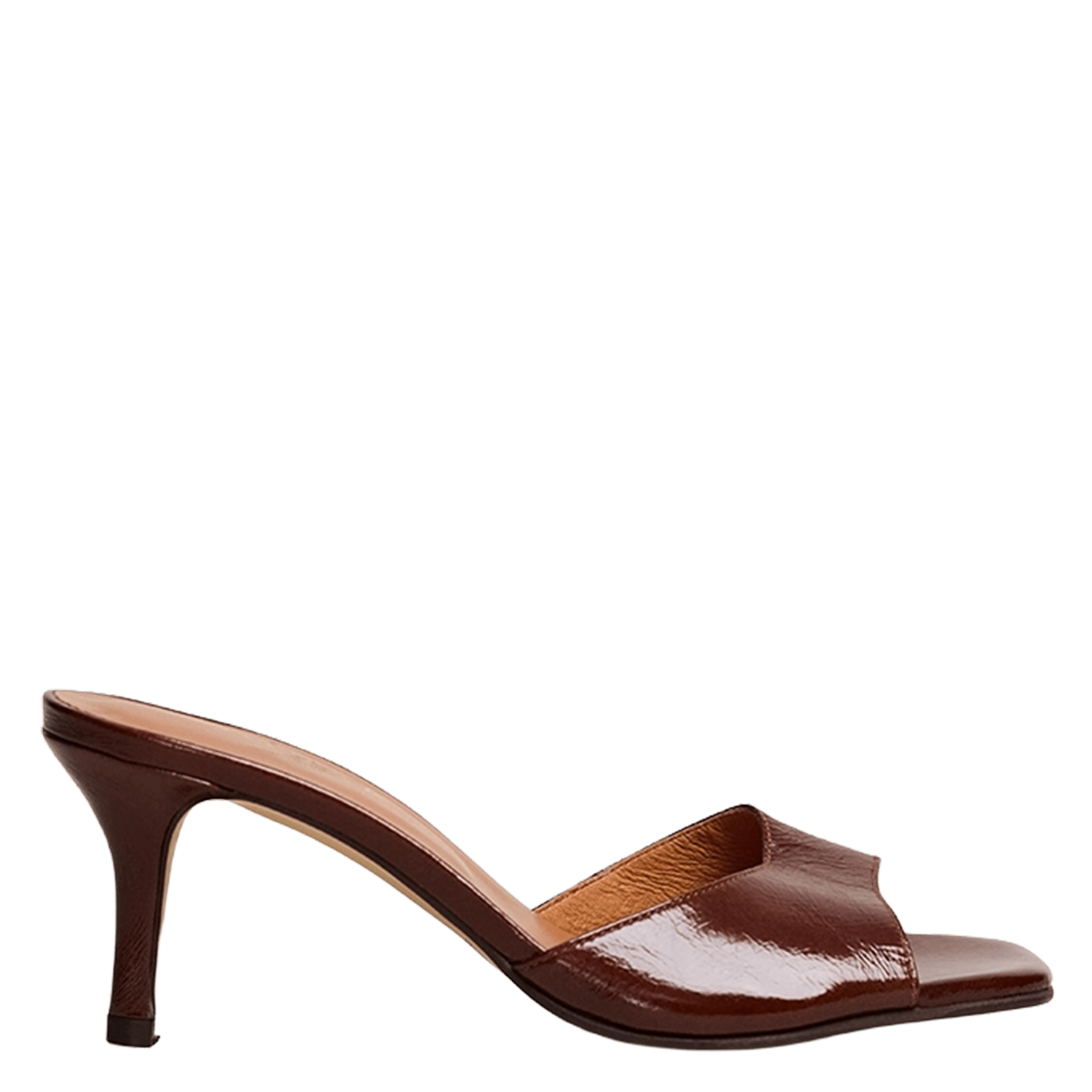 Mules vernies à talons vertigo JONAK Marron