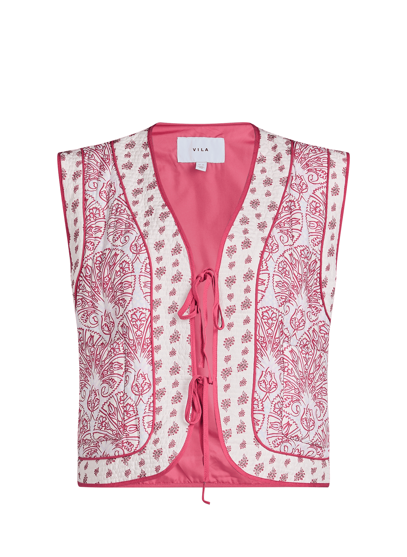 Gilet Videlphine sans manches à nouer VILA Beige