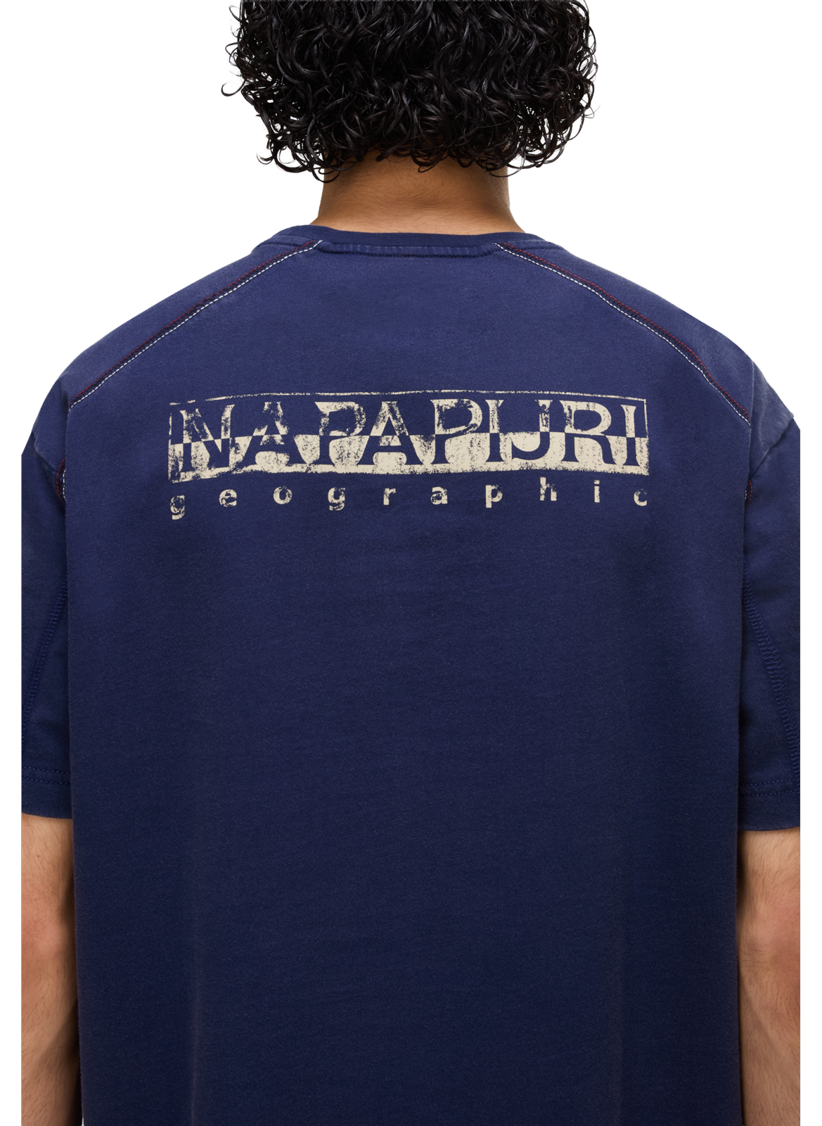 T-shirt droit imprimé Reflect en coton NAPAPIJRI Bleu