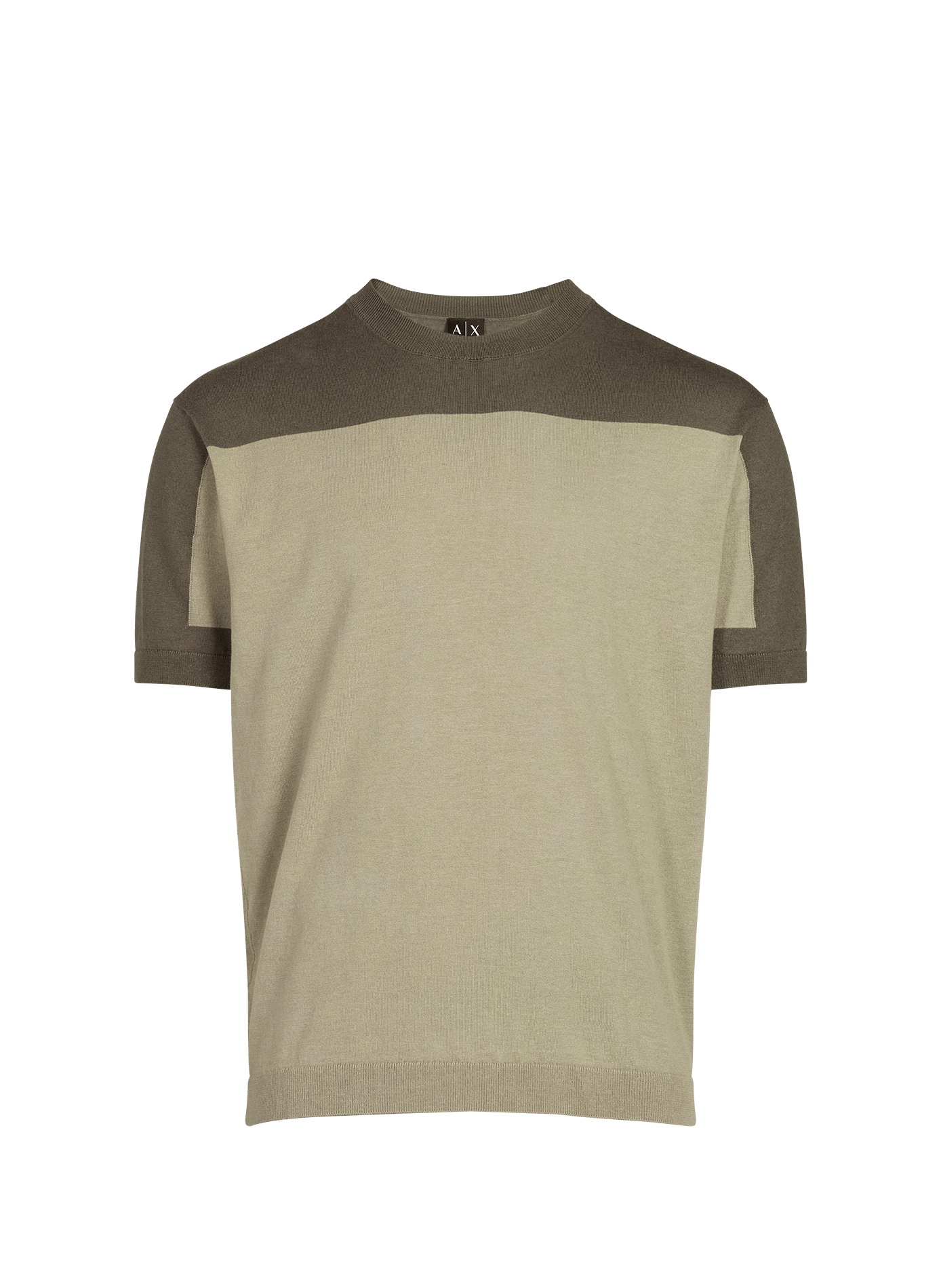 Pull manches courtes en lin et coton ARMANI EXCHANGE Multicolore